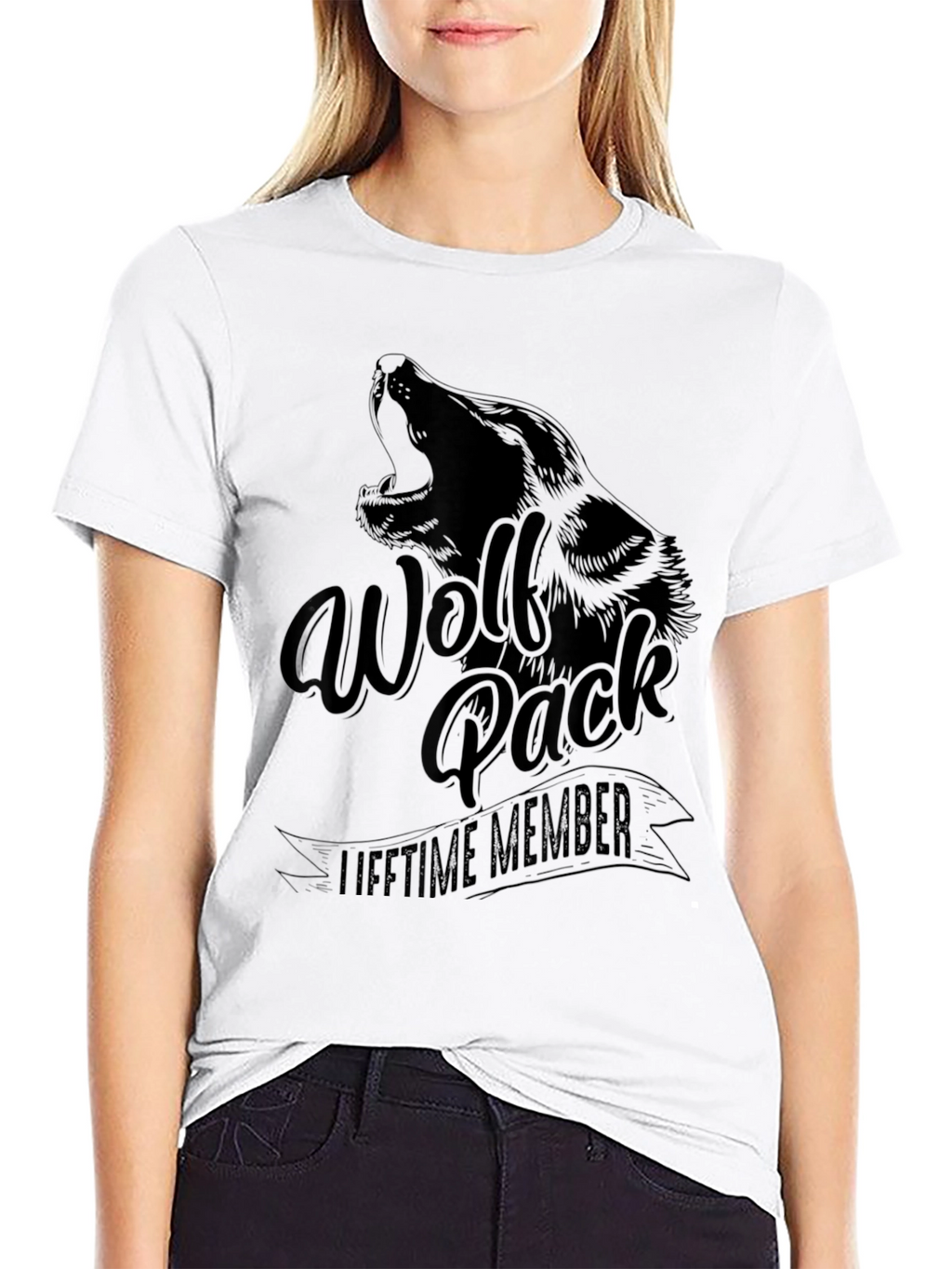 Wolf Pack Lifetime Member Black Graphic Tee