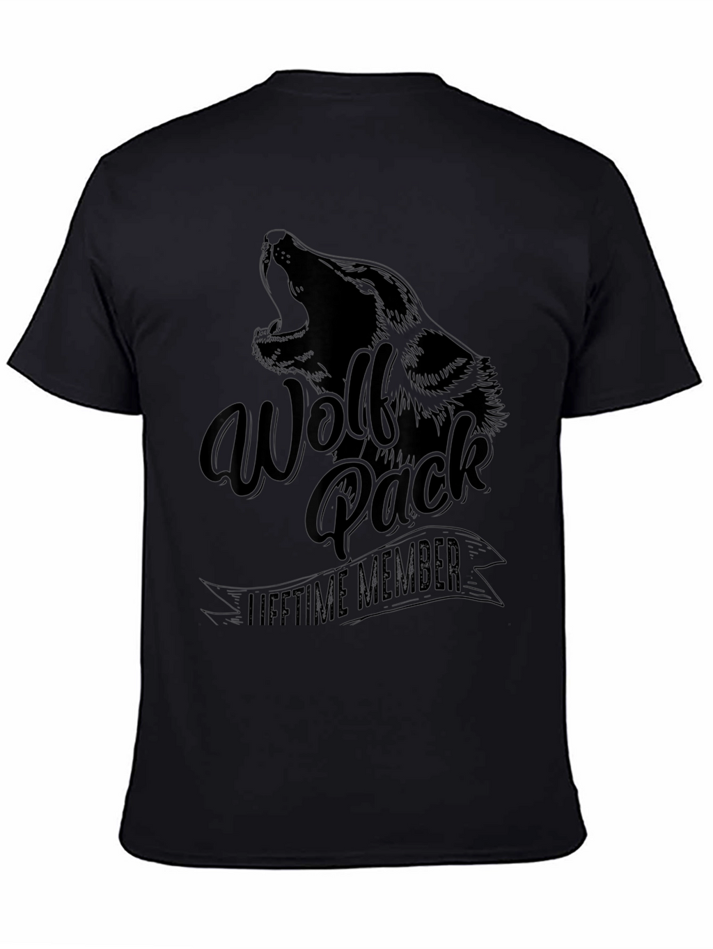Wolf Pack Lifetime Member Black Graphic Tee