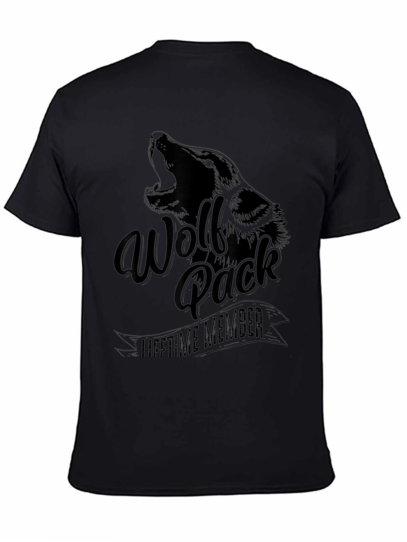 Wolf Pack Lifetime Member Black Graphic Tee