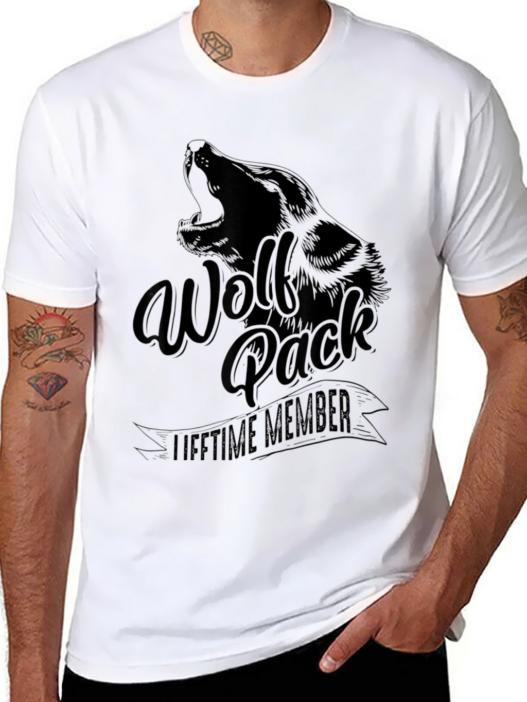Wolf Pack Lifetime Member Black Graphic Tee