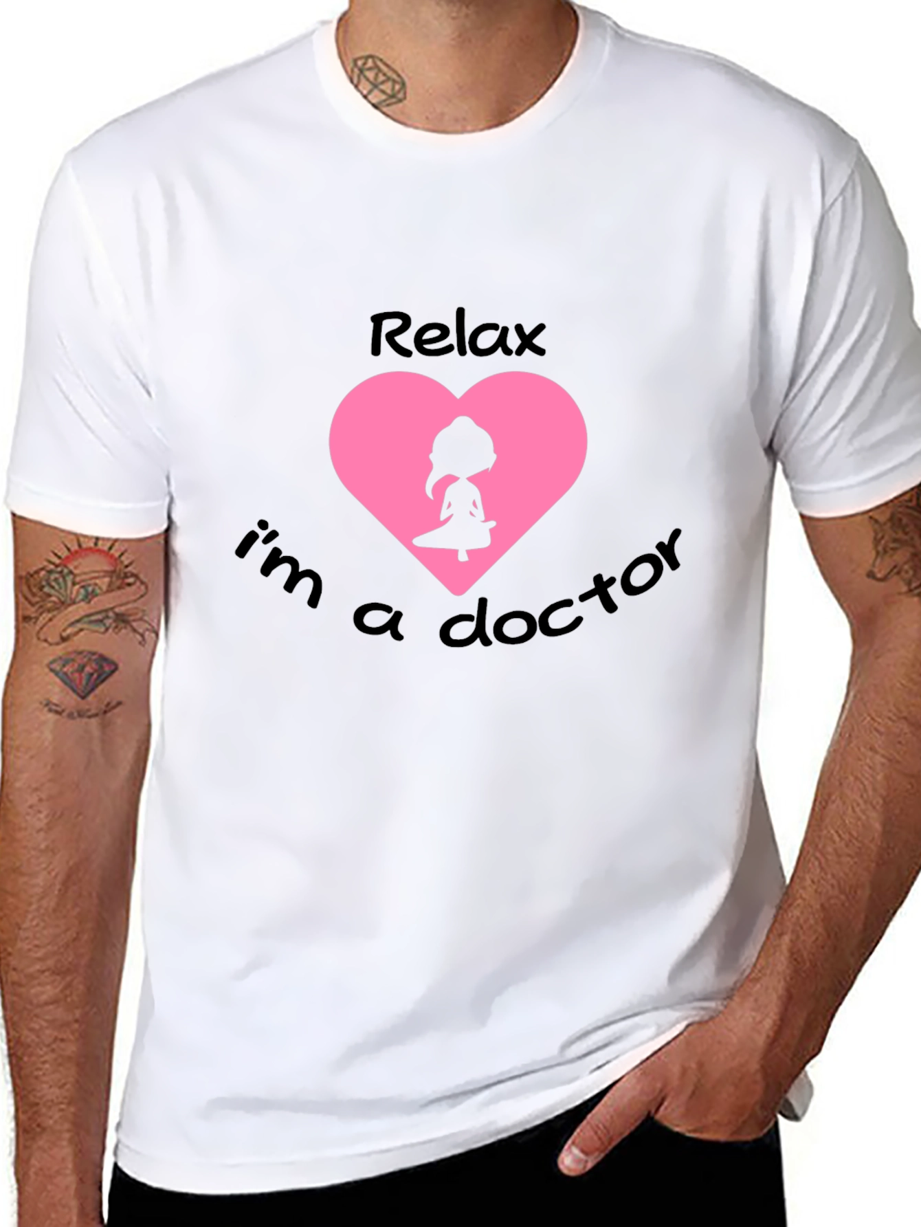 Relax Im a Doctor T-Shirt - Yoga Heart Design