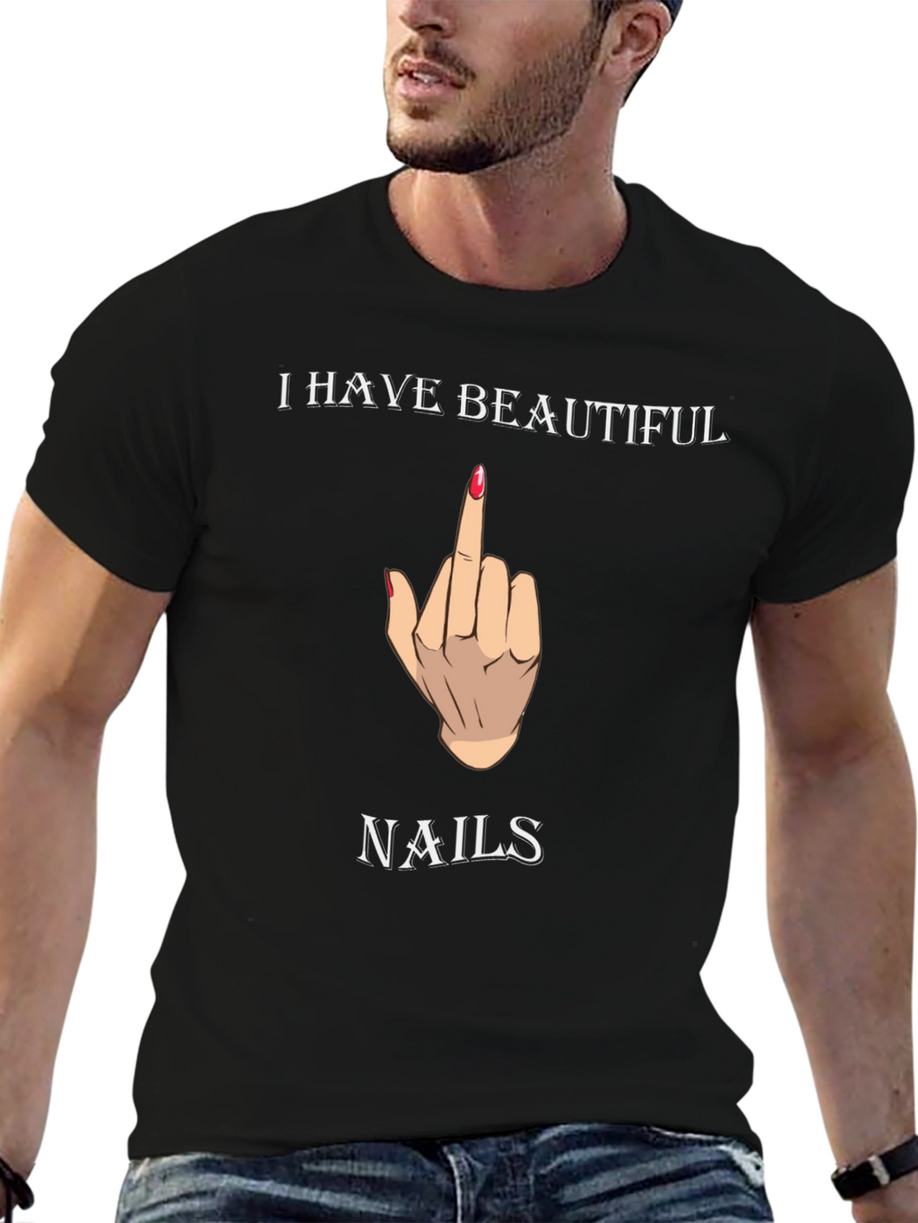 Beautiful Nails Graphic Tee - Funny T-Shirt