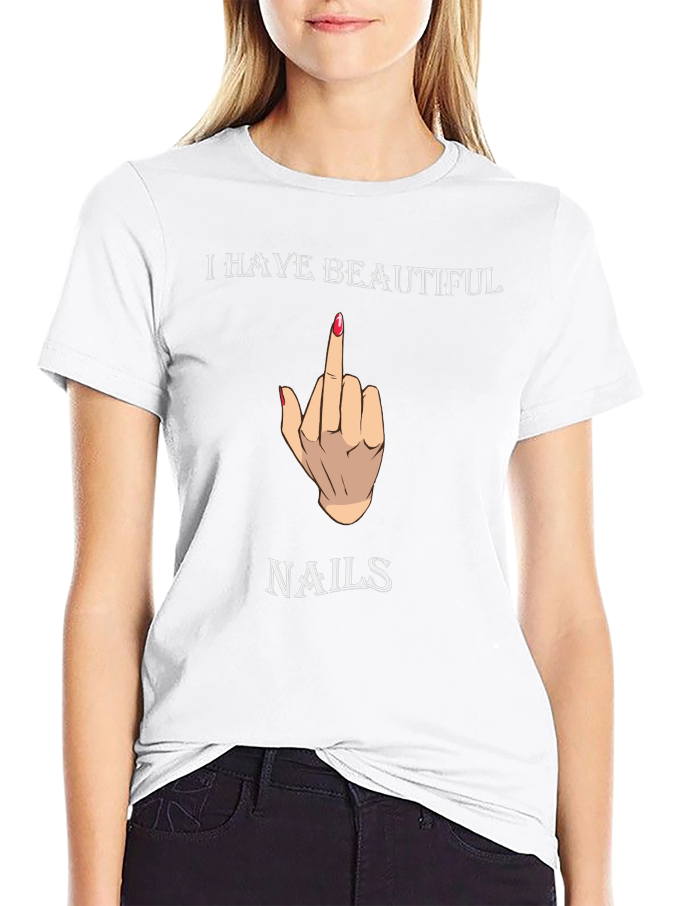 Beautiful Nails Graphic Tee - Funny T-Shirt