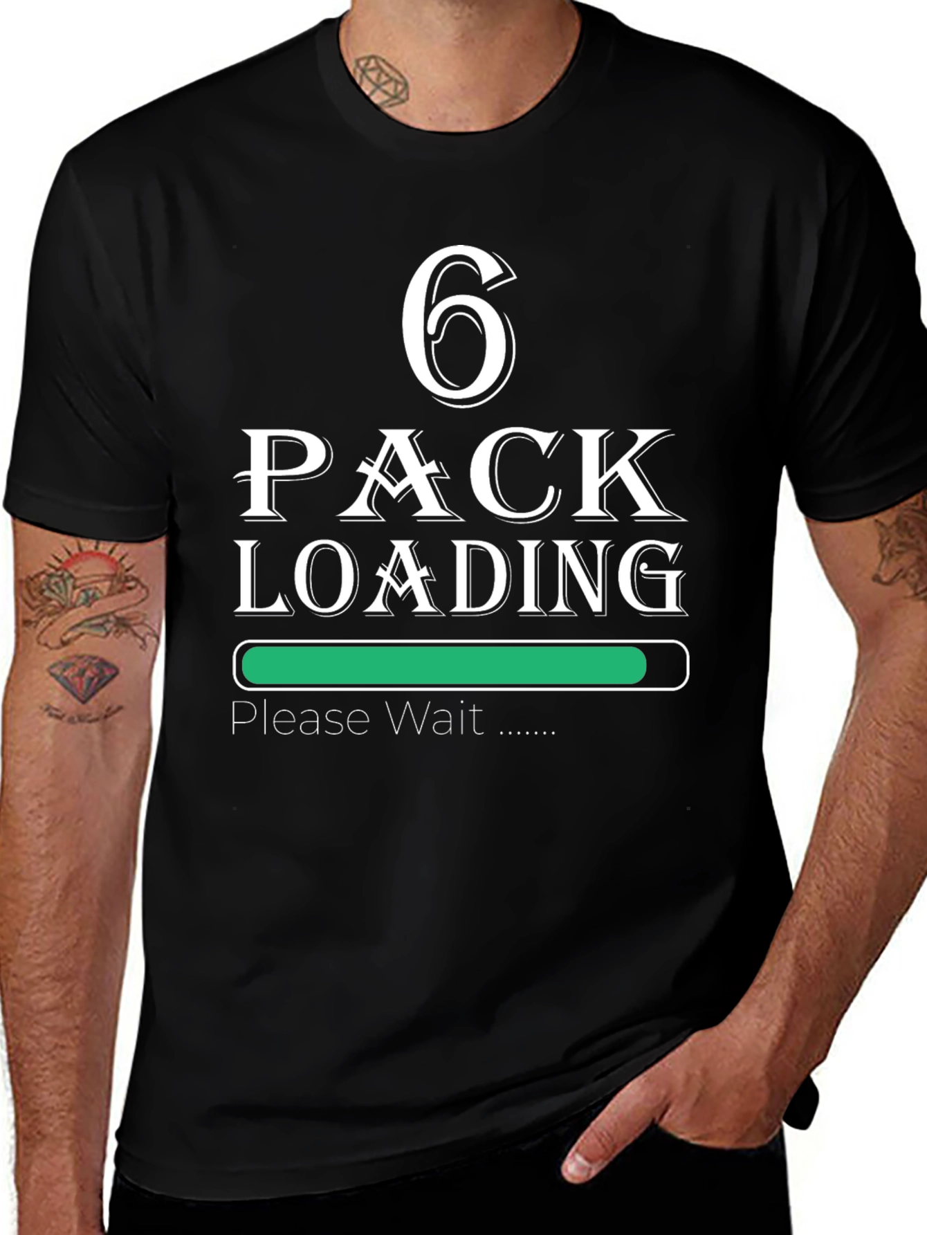 Six Pack Loading T-Shirt - Funny Workout Gym Tee