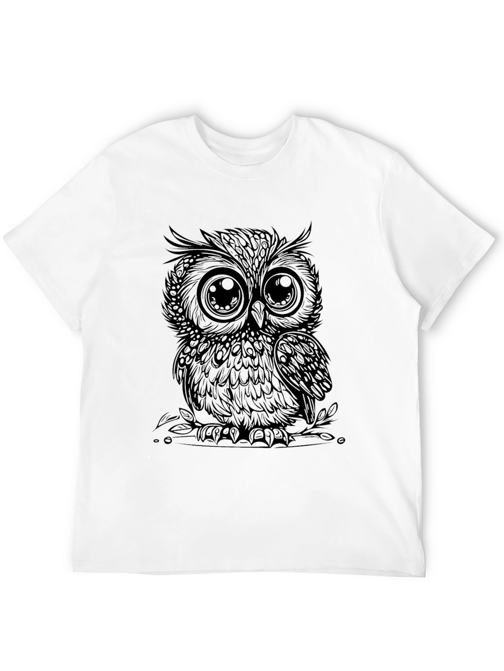 Mens Black Owl Graphic Tee