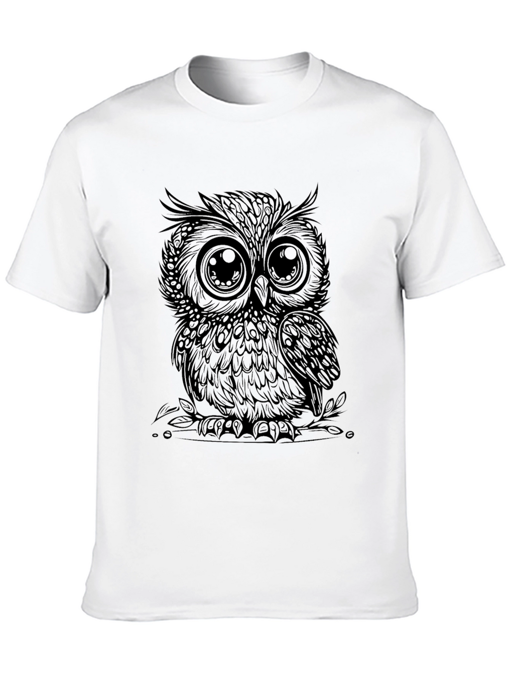 Mens Black Owl Graphic Tee