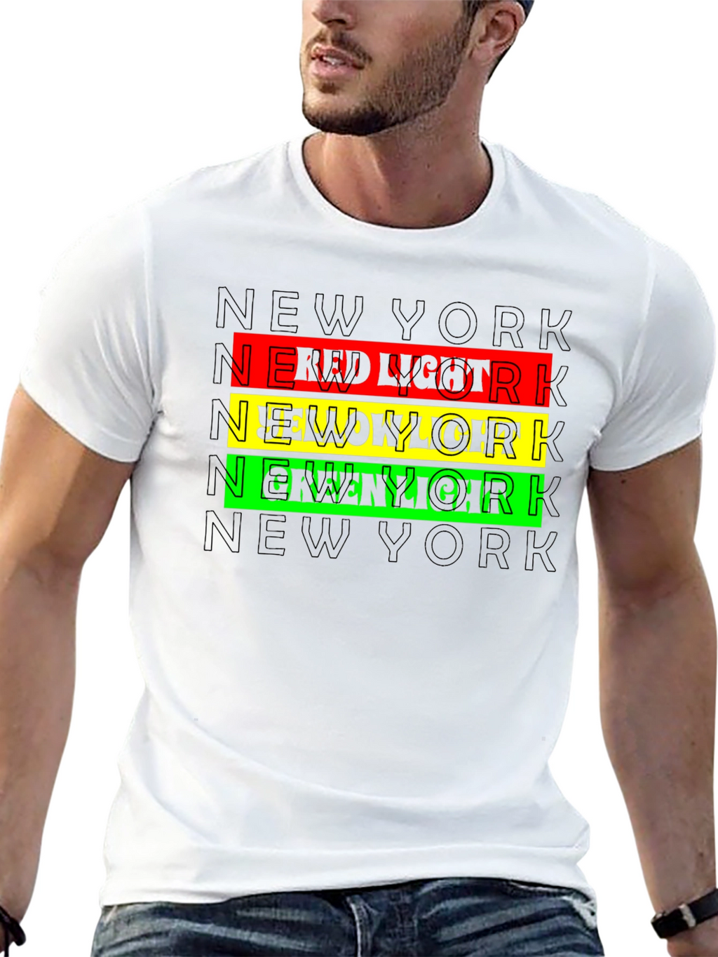 New York Red Yellow Green Light Graphic Tee