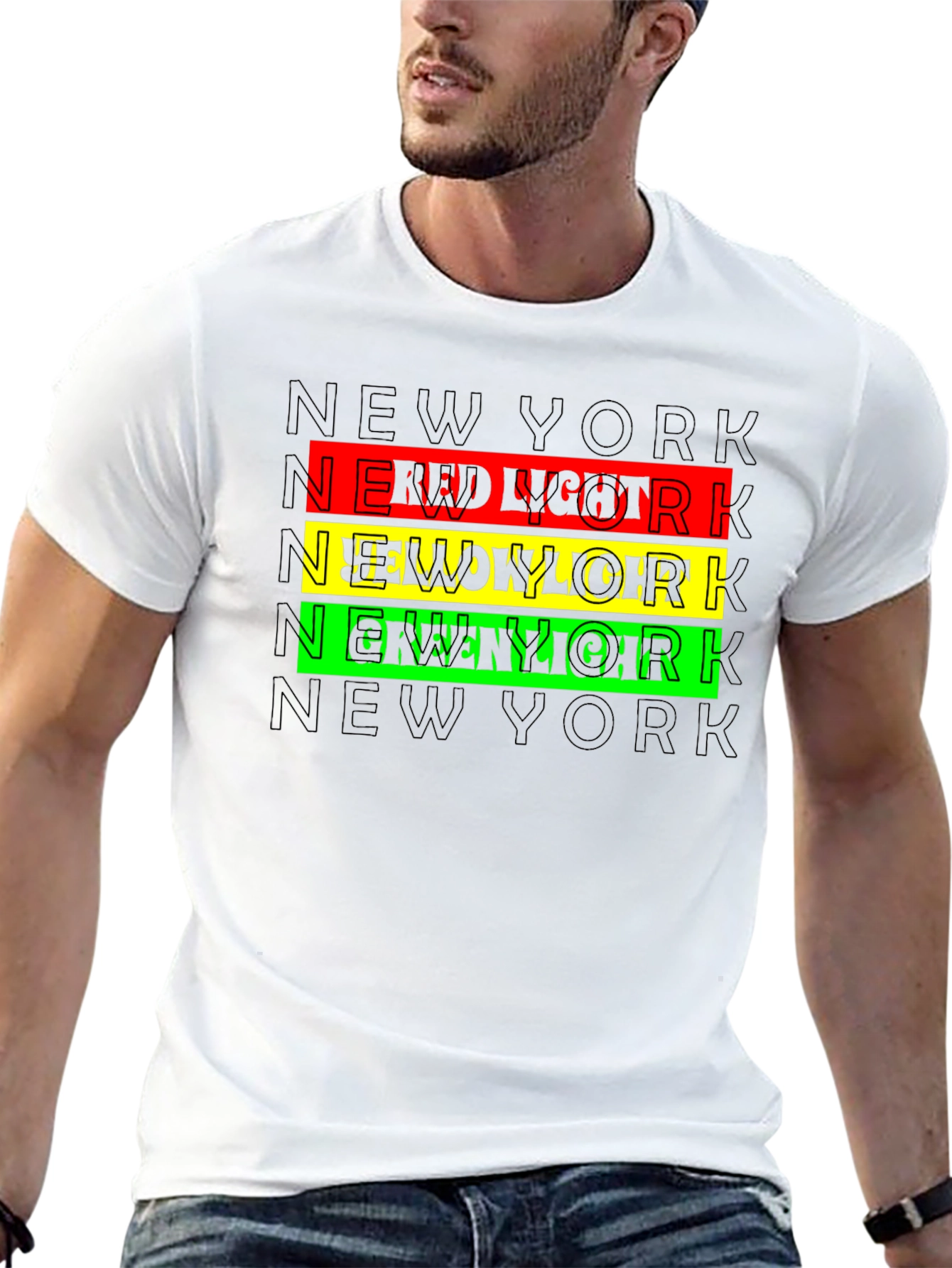 New York Red Yellow Green Light Graphic Tee