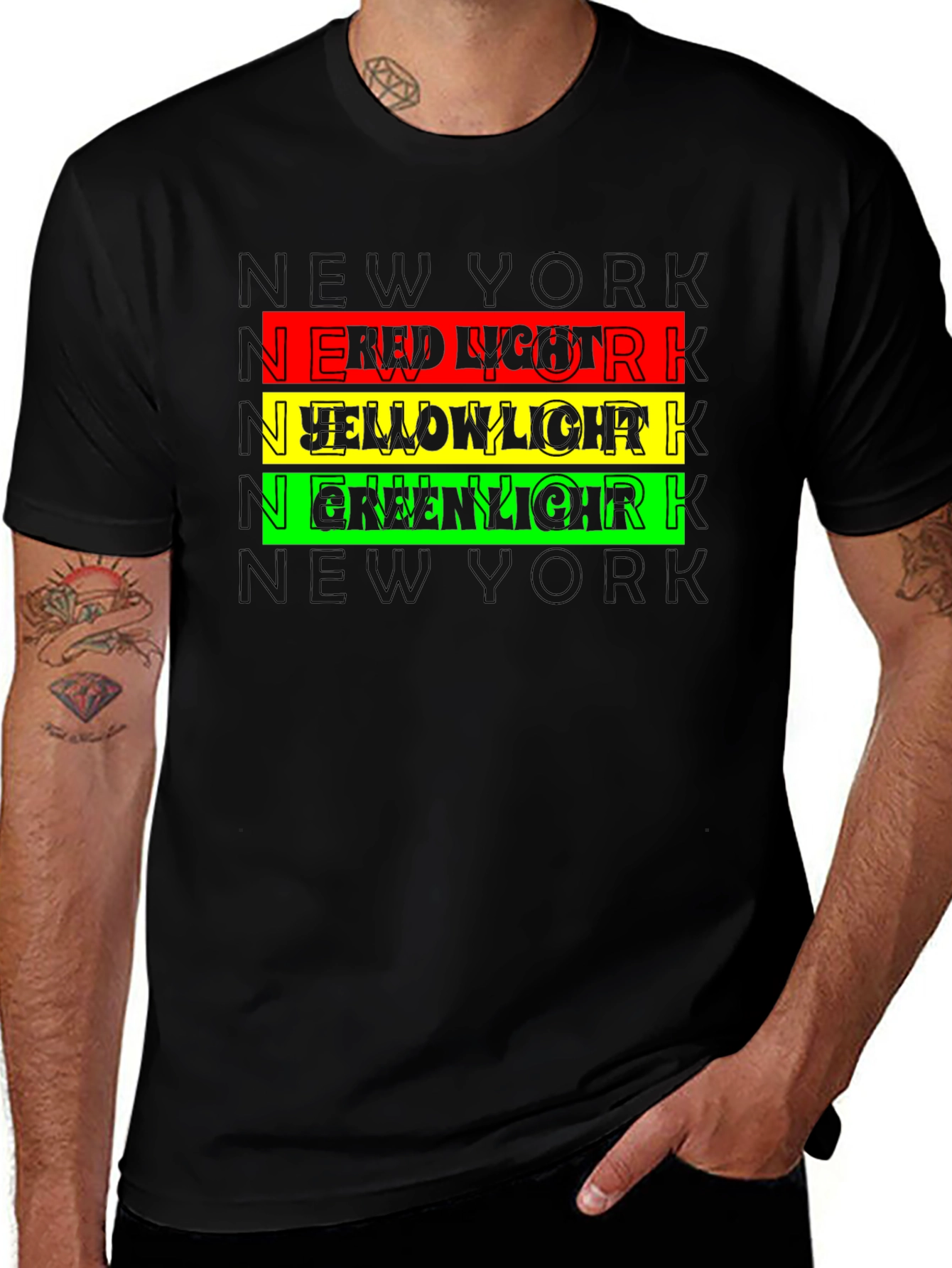 New York Red Yellow Green Light Graphic Tee