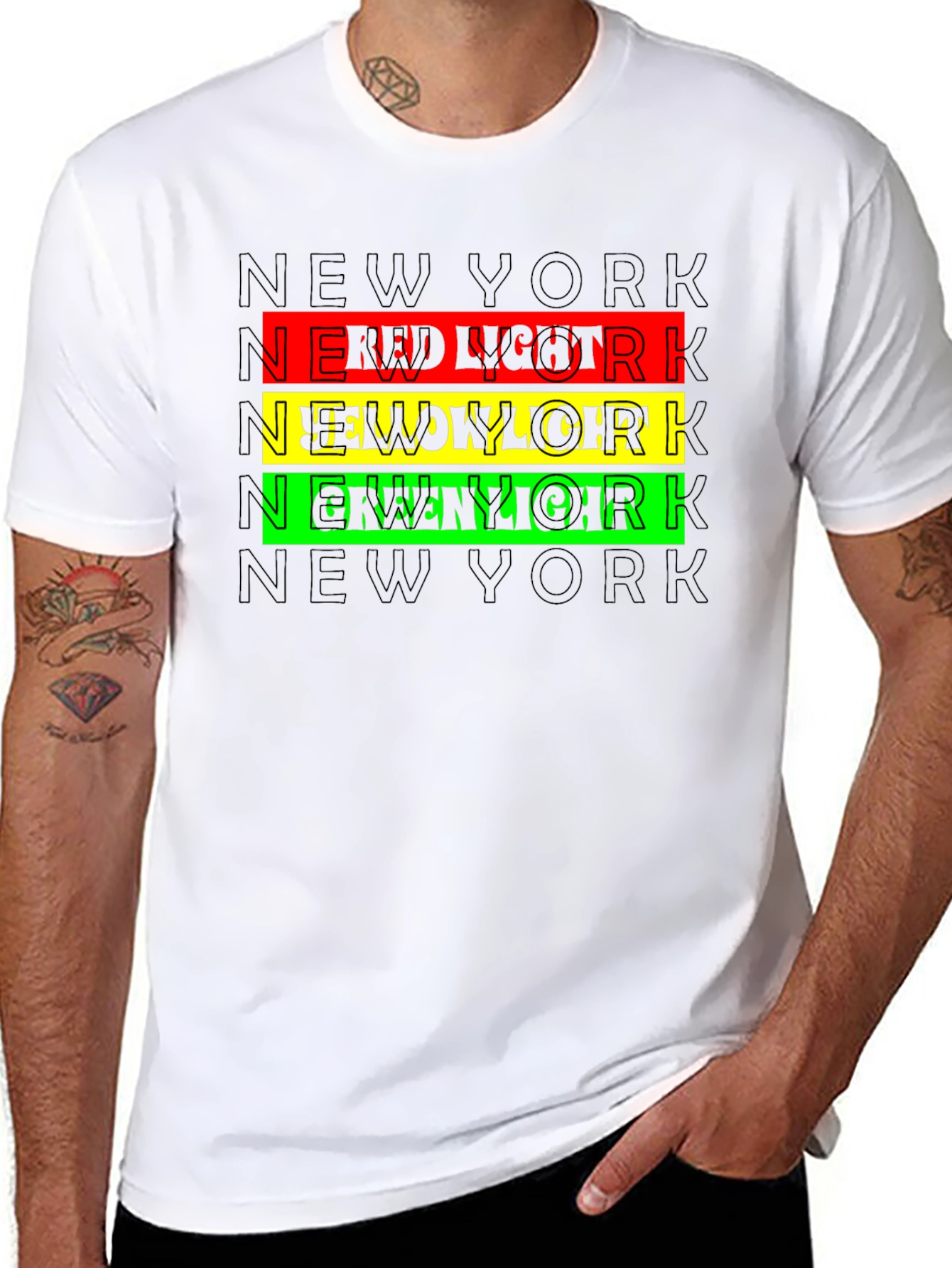 New York Red Yellow Green Light Graphic Tee