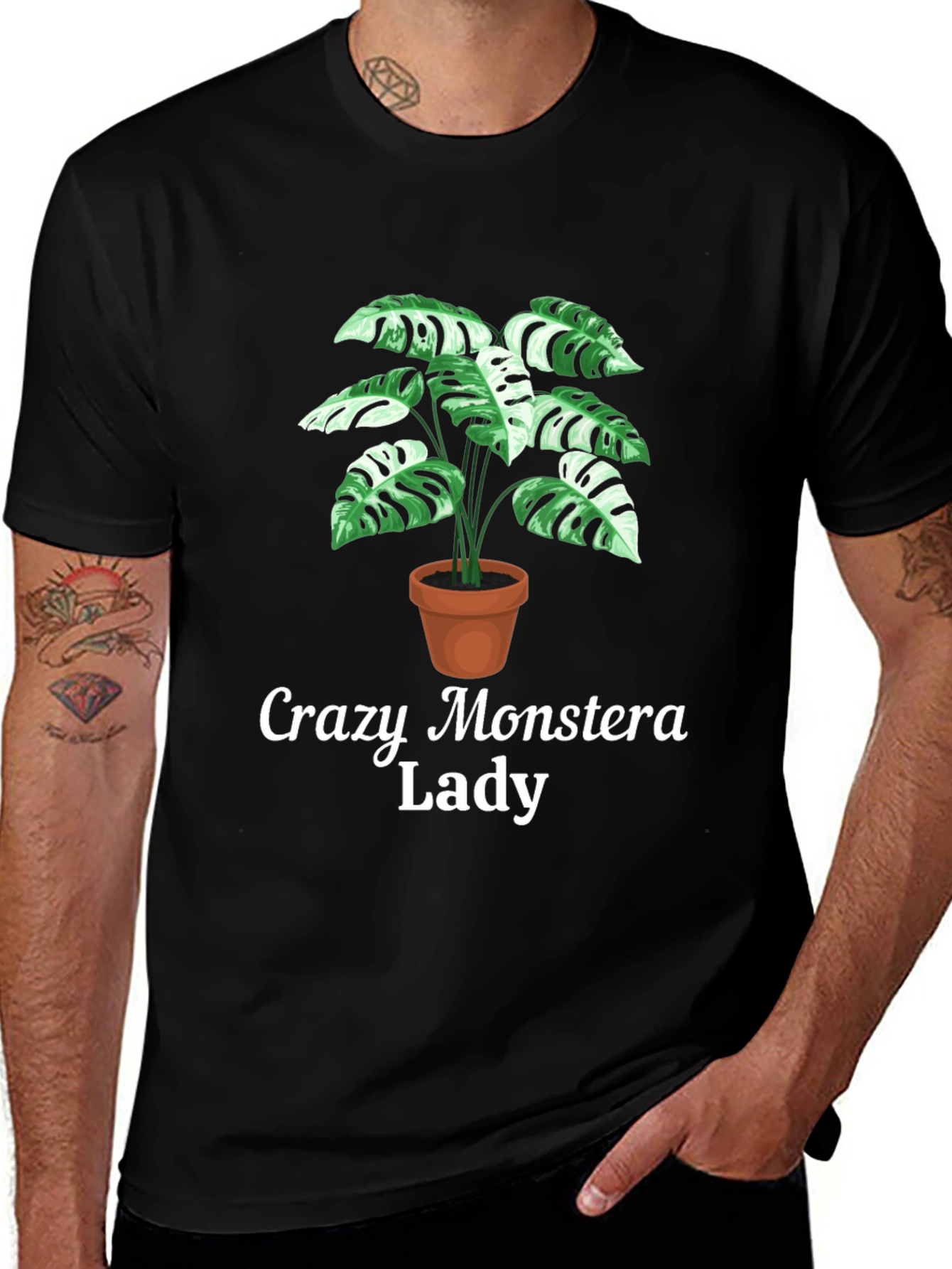 Crazy Monstera Lady T-Shirt - Plant Lover Tee