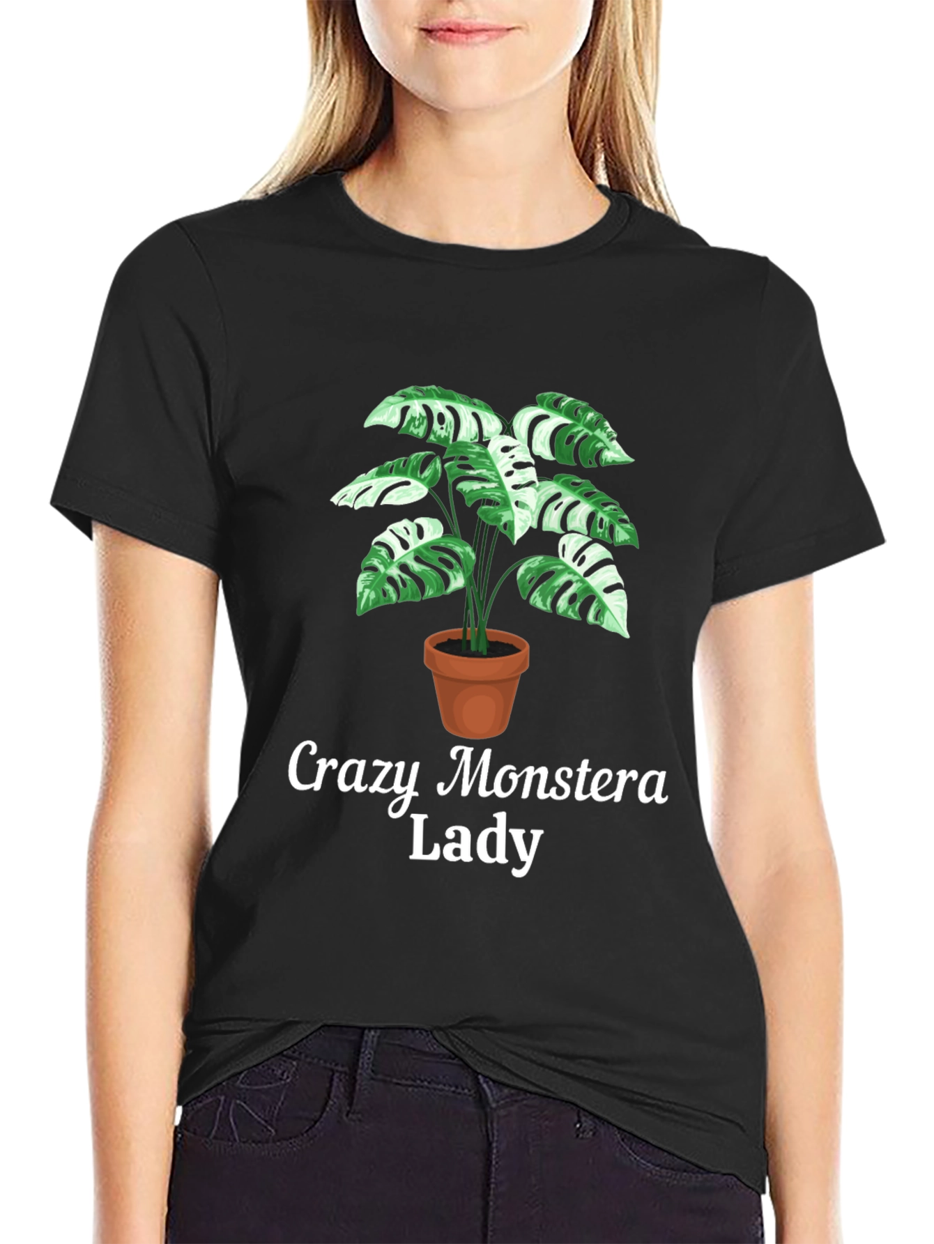 Crazy Monstera Lady T-Shirt - Plant Lover Tee