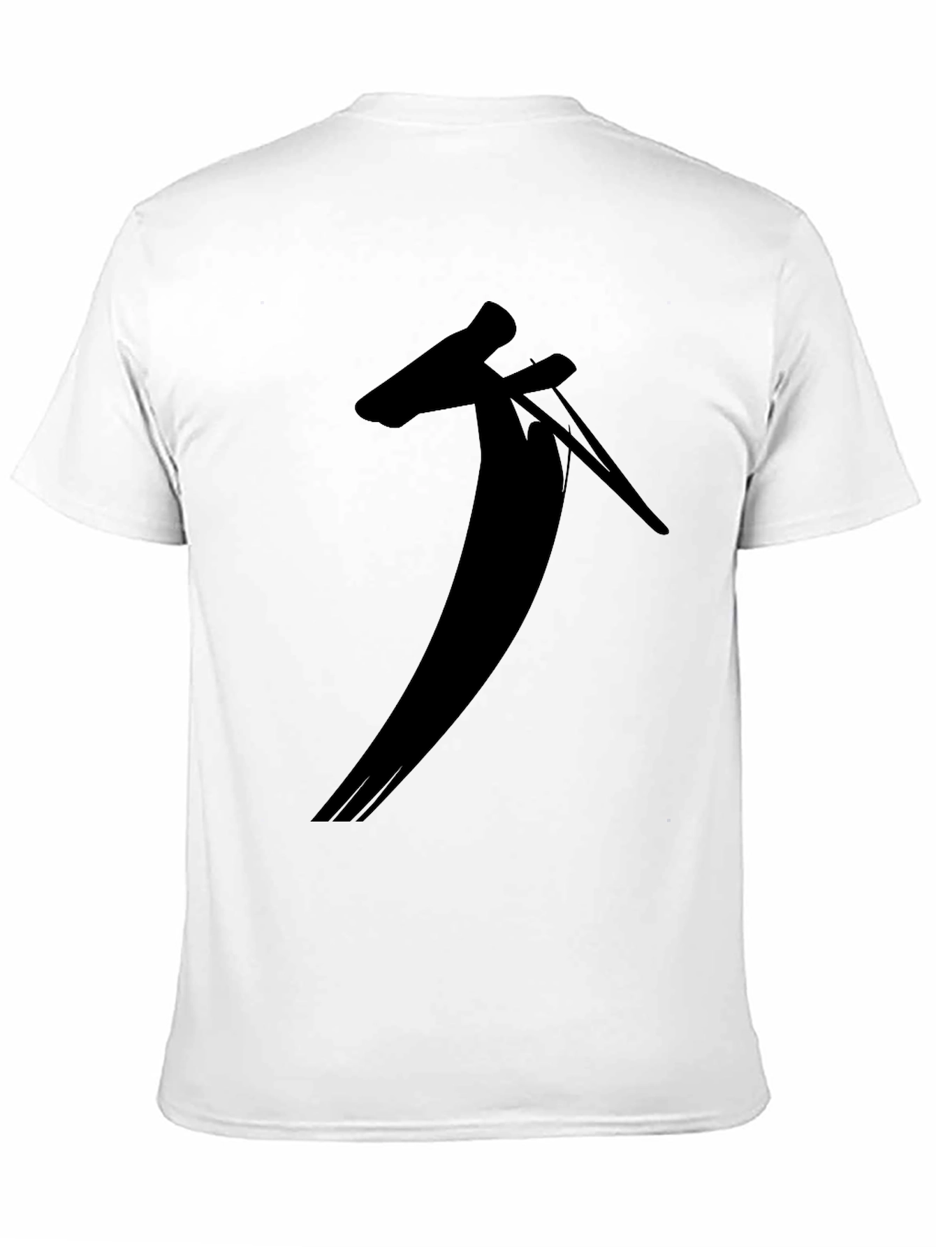 Black T-Shirt with Unique Silhouette Design