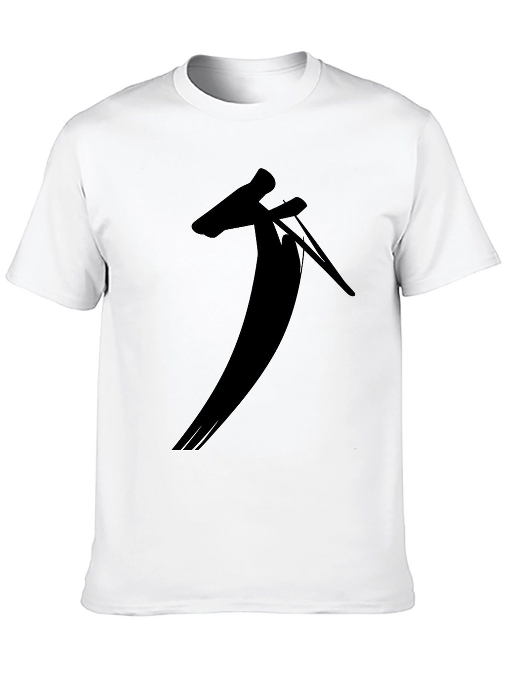 Black T-Shirt with Unique Silhouette Design