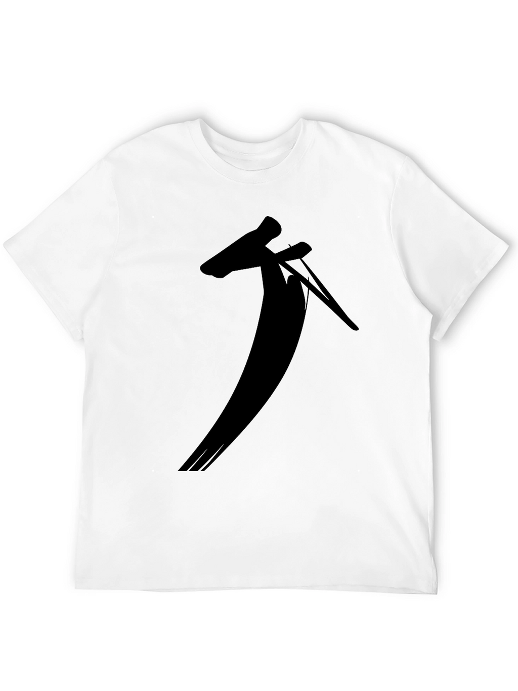 Black T-Shirt with Unique Silhouette Design