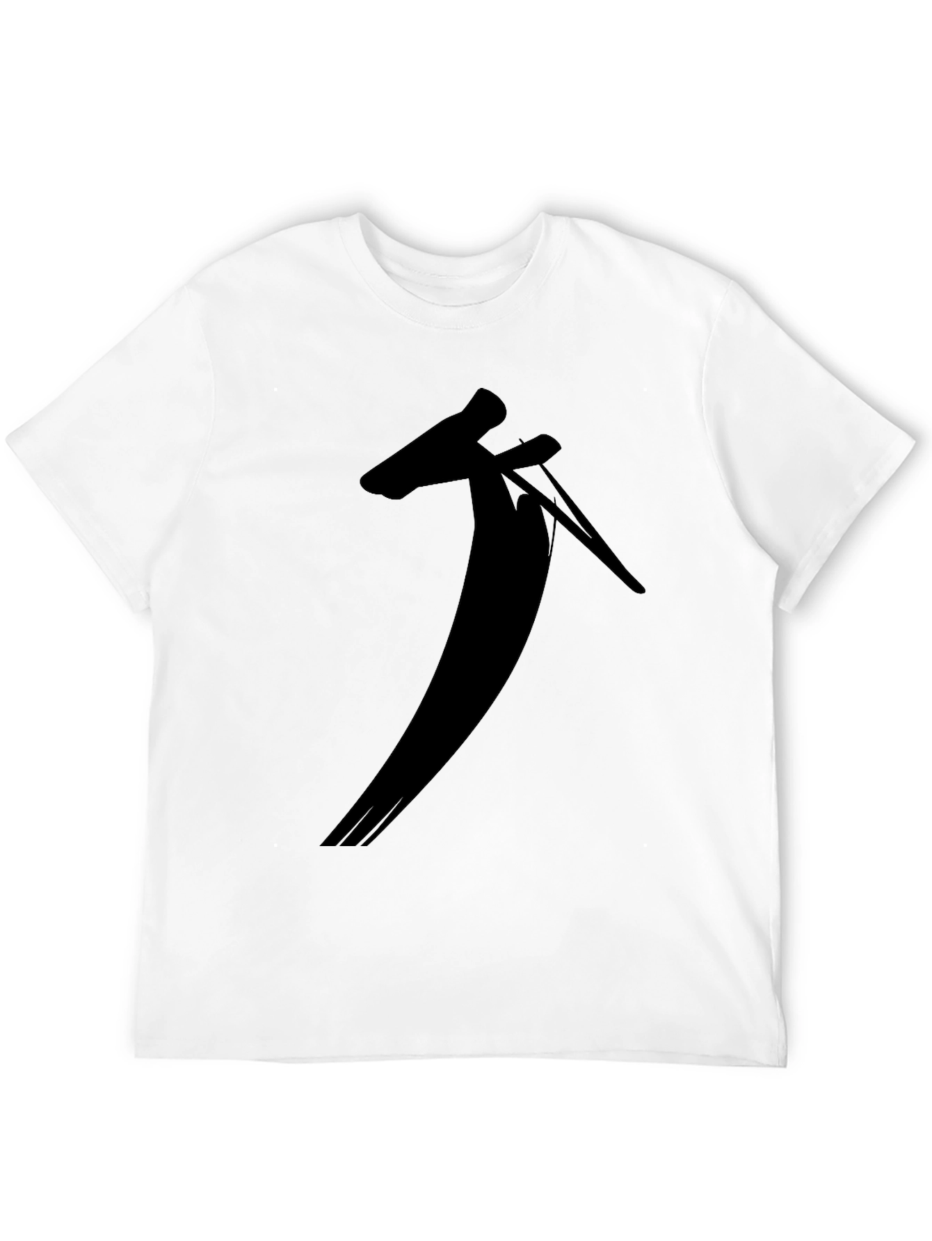 Black T-Shirt with Unique Silhouette Design