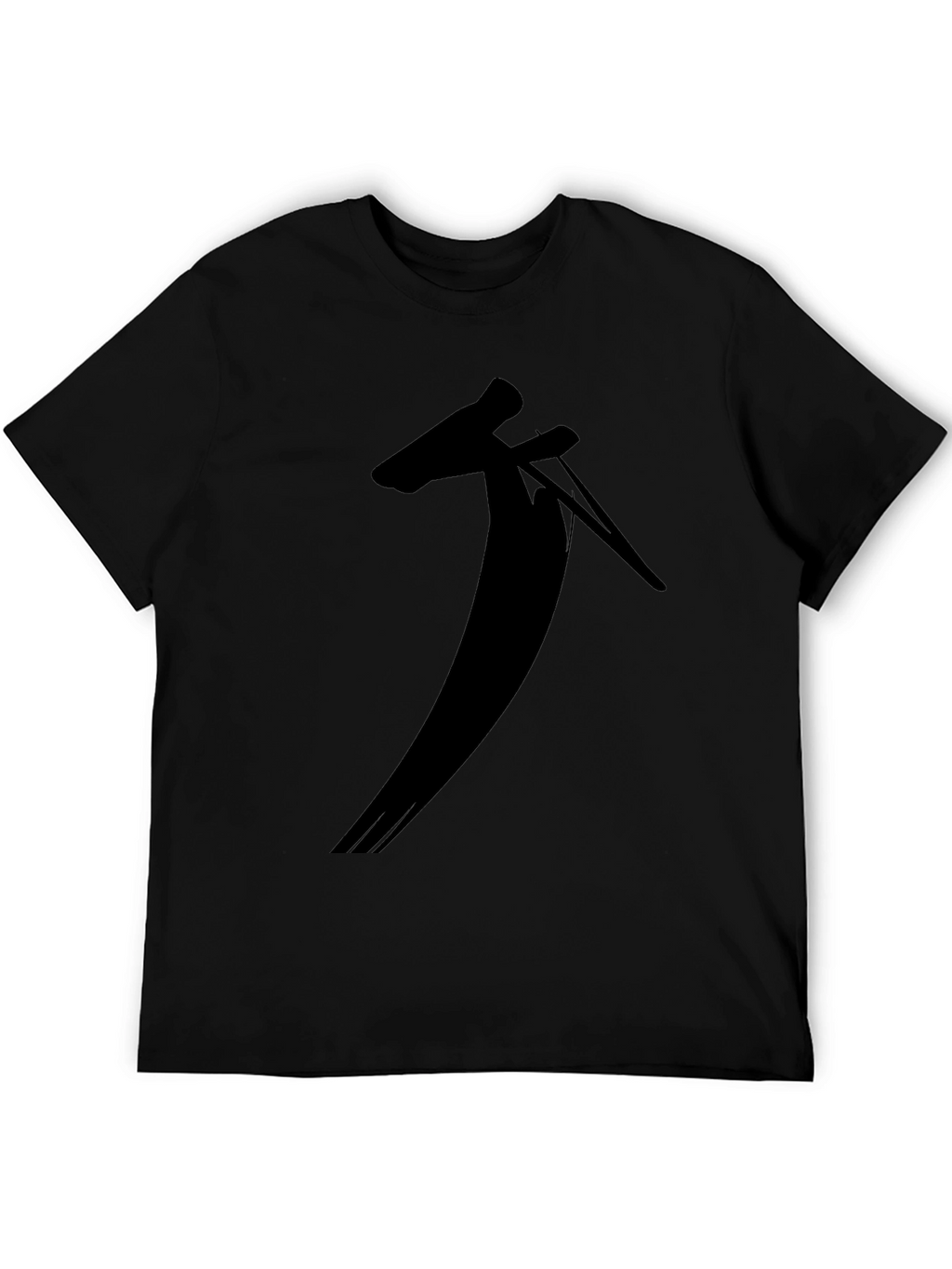 Black T-Shirt with Unique Silhouette Design