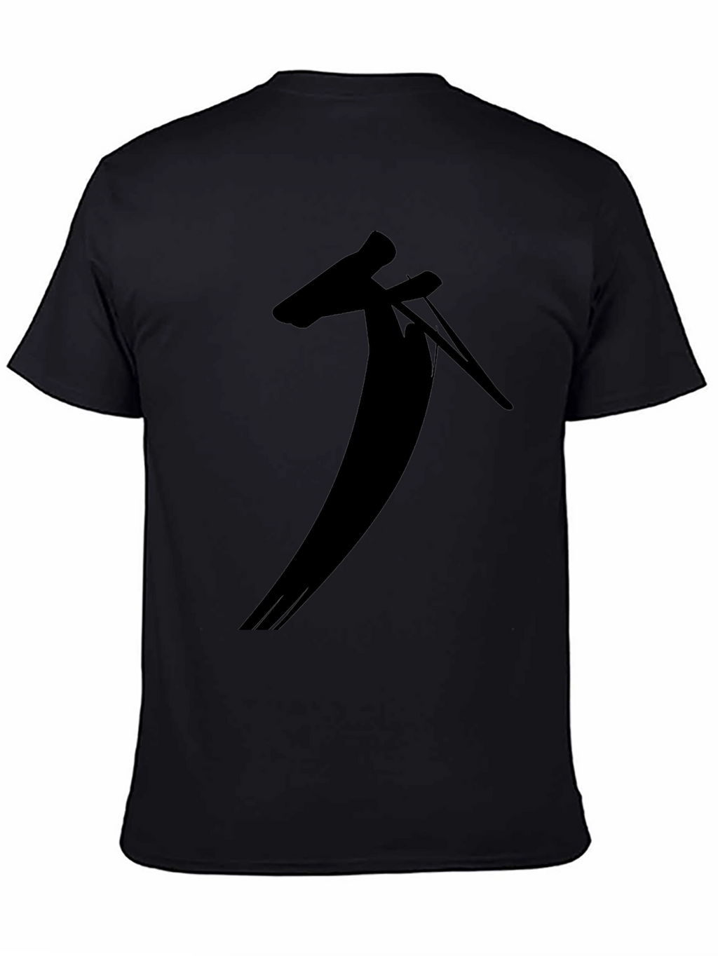 Black T-Shirt with Unique Silhouette Design