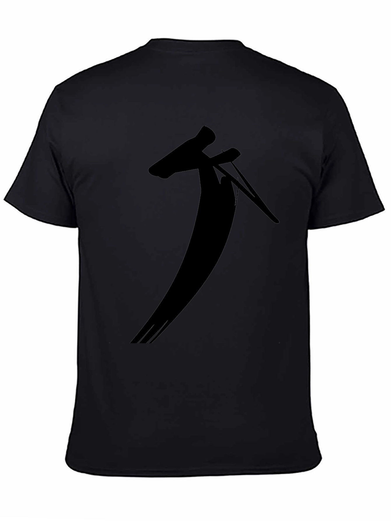 Black T-Shirt with Unique Silhouette Design