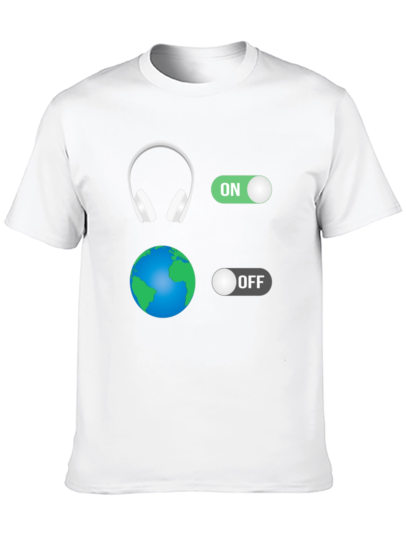 Music Lover T-Shirt: Headphones On World Off