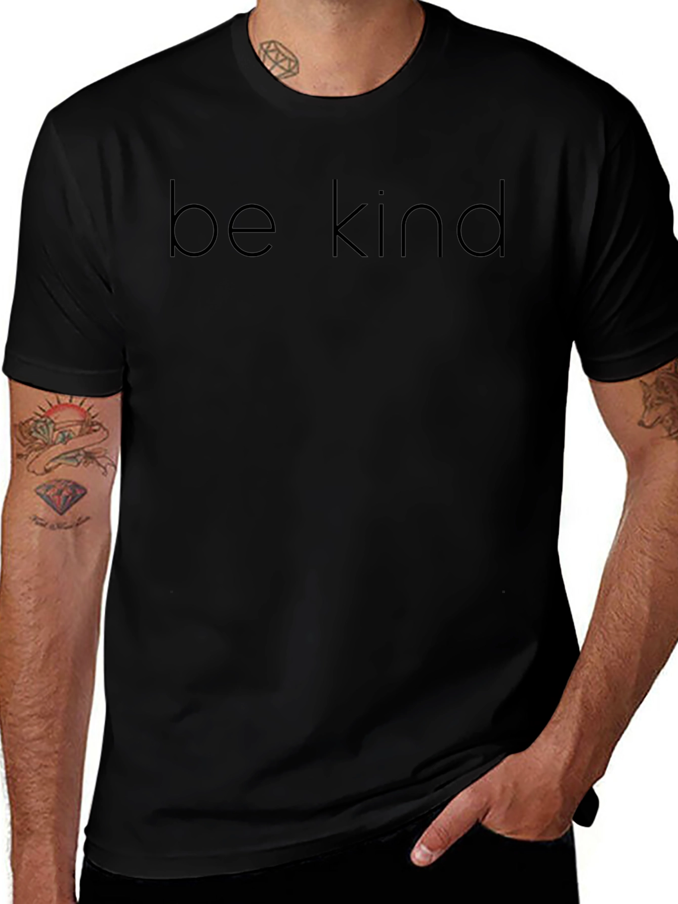 Be Kind Black Tee - Mens Casual Crew Neck T-Shirt