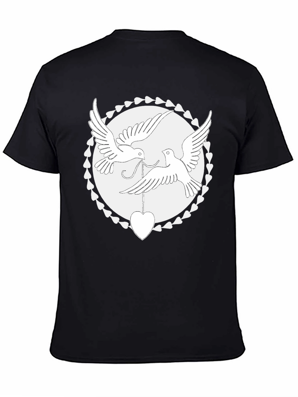 Love Birds Heart Graphic Tee - Black