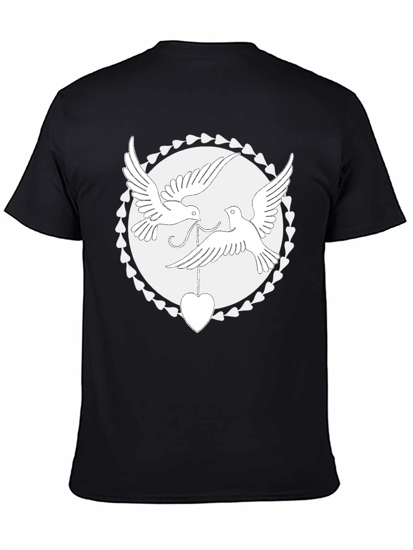 Love Birds Heart Graphic Tee - Black