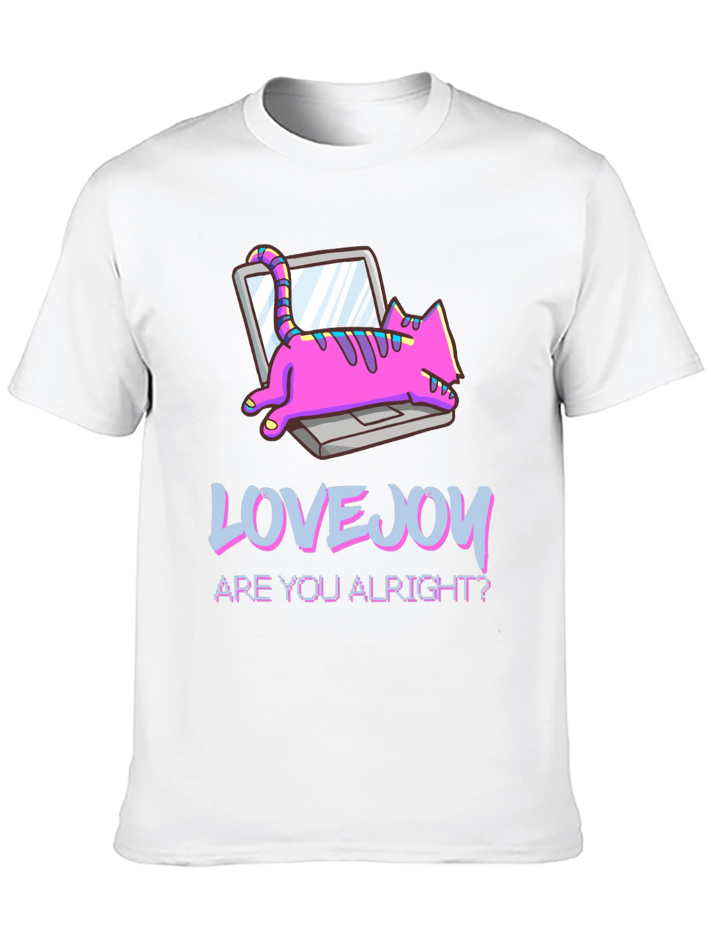 Lovejoy Cat Laptop Graphic Tee - Black