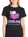 Lovejoy Cat Laptop Graphic Tee - Black