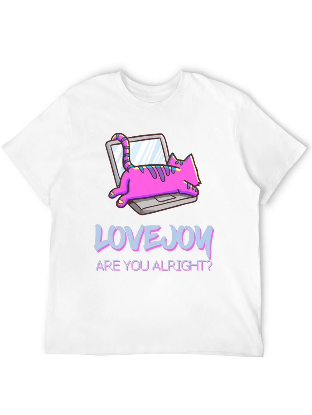 Lovejoy Cat Laptop Graphic Tee - Black