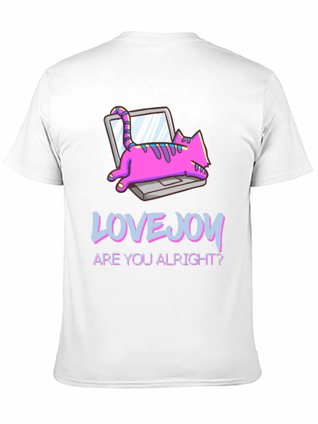 Lovejoy Cat Laptop Graphic Tee - Black