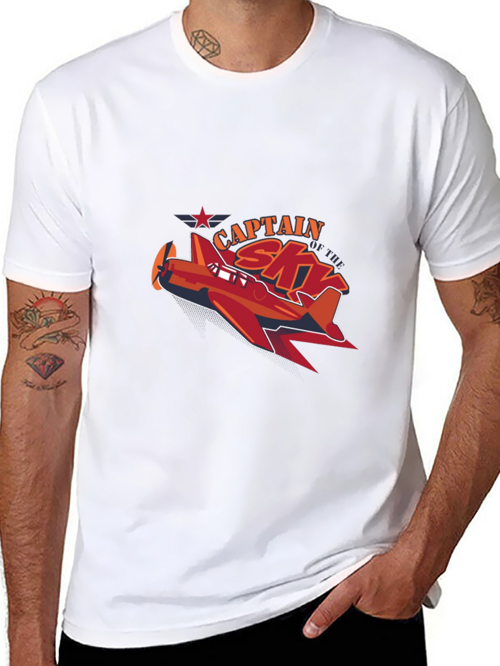 Captain Sky Plane Graphic T-Shirt