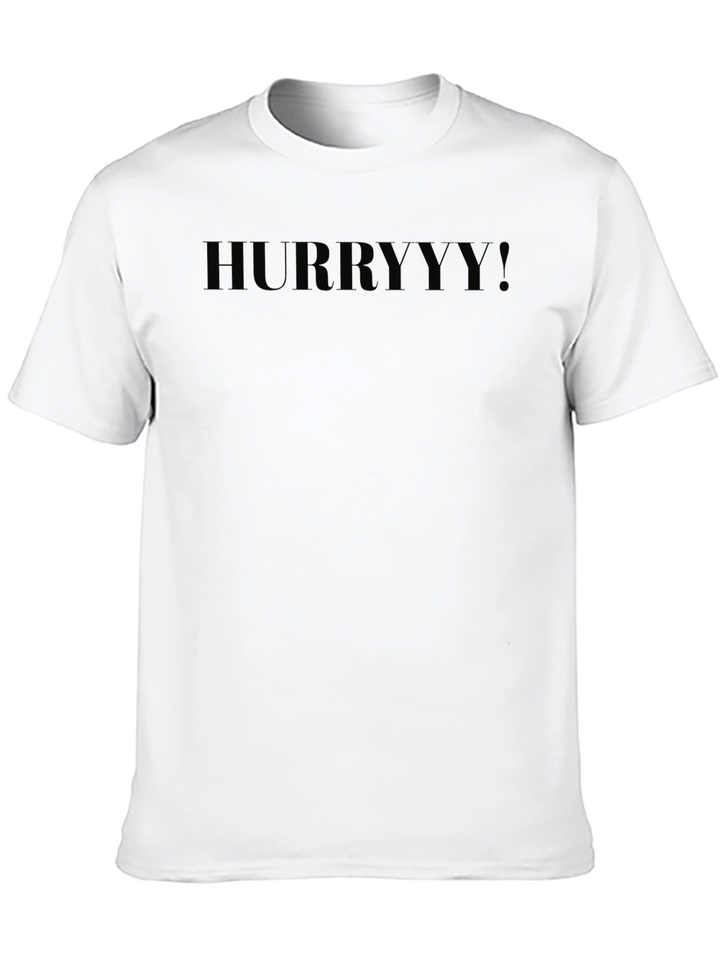 HURRYYY! Black Graphic T-Shirt - Casual Wear