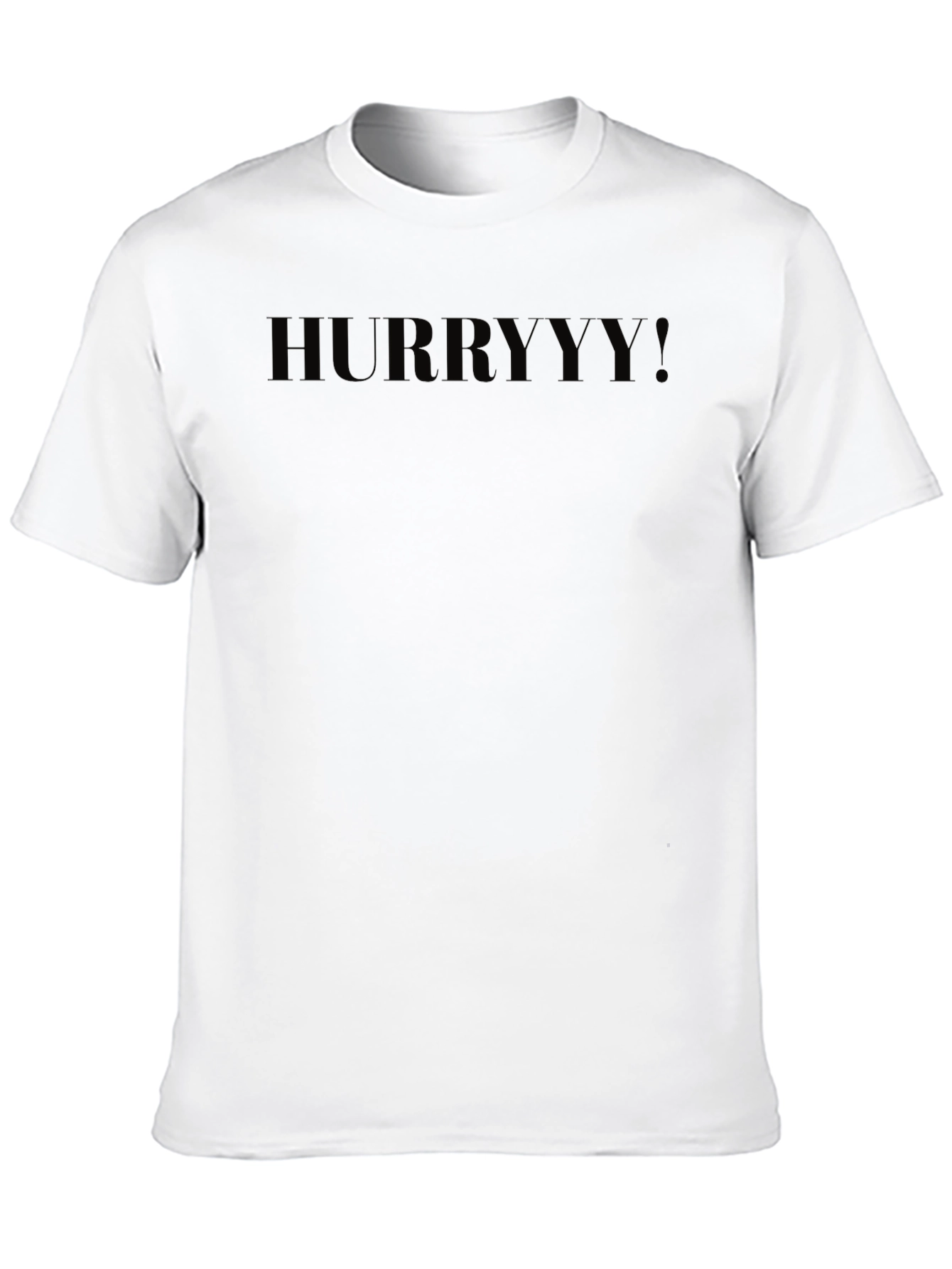 HURRYYY! Black Graphic T-Shirt - Casual Wear