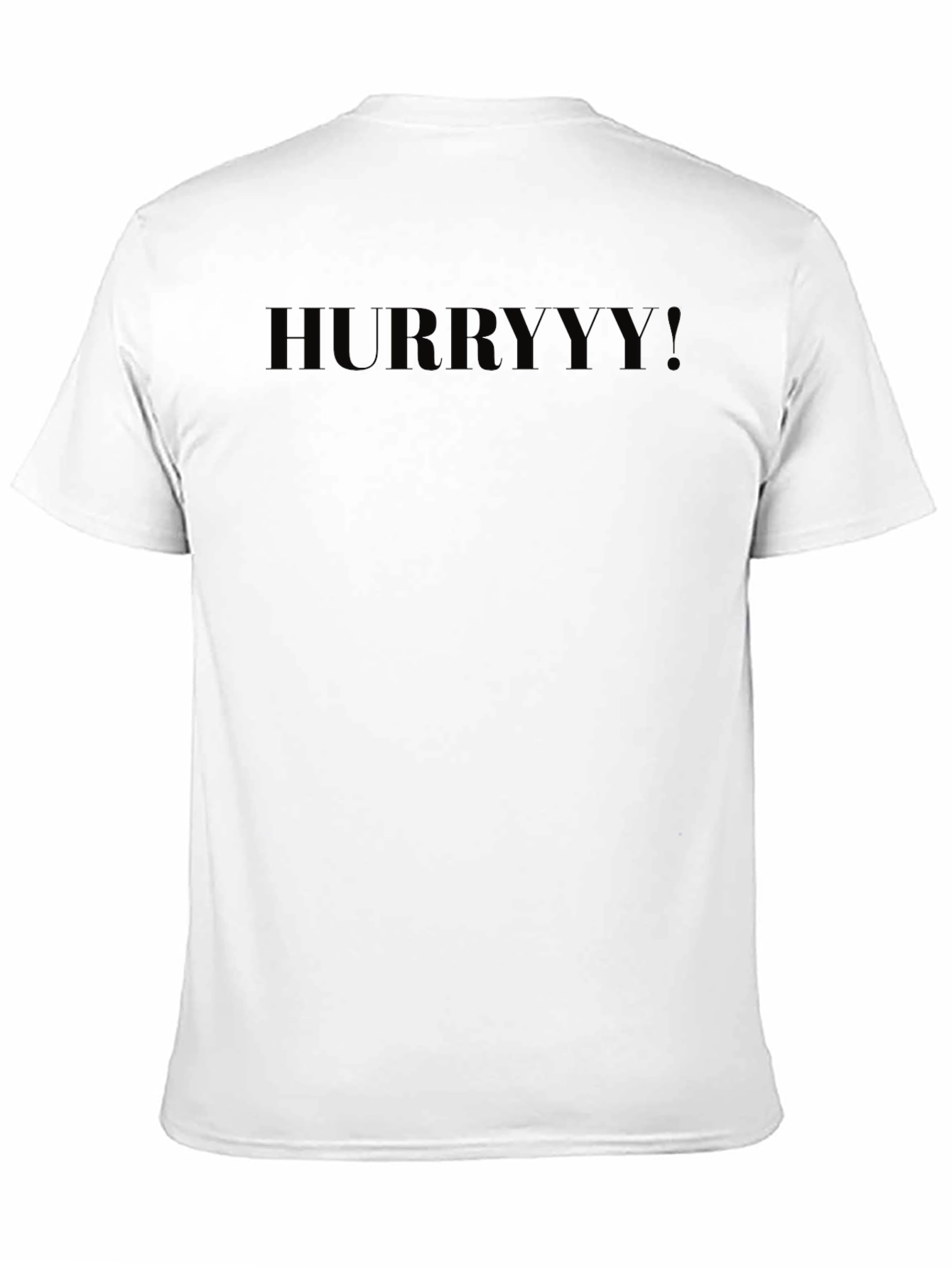 HURRYYY! Black Graphic T-Shirt - Casual Wear