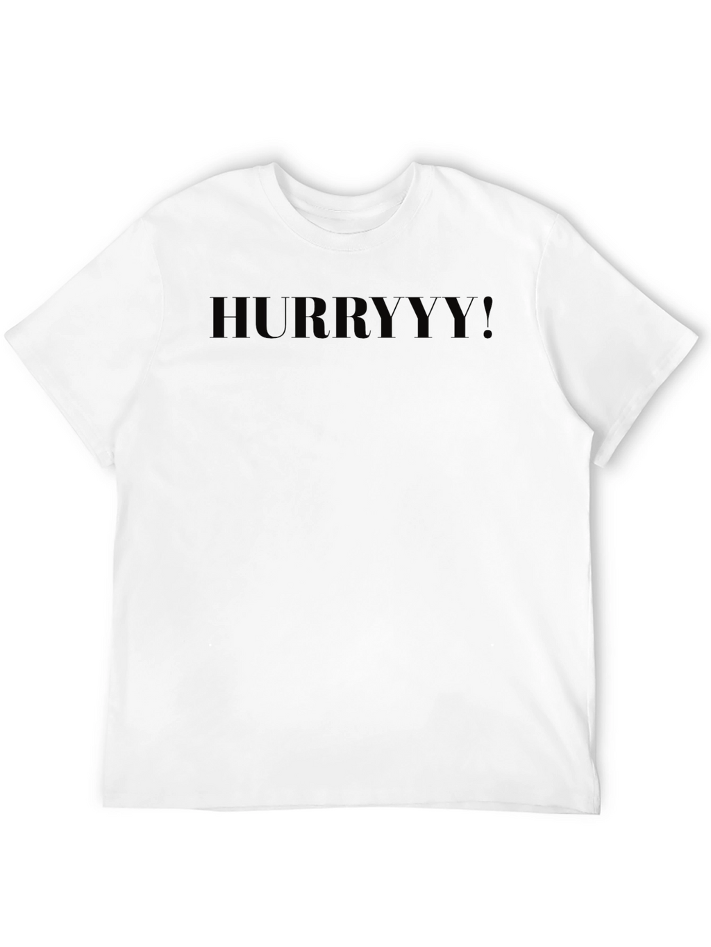 HURRYYY! Black Graphic T-Shirt - Casual Wear