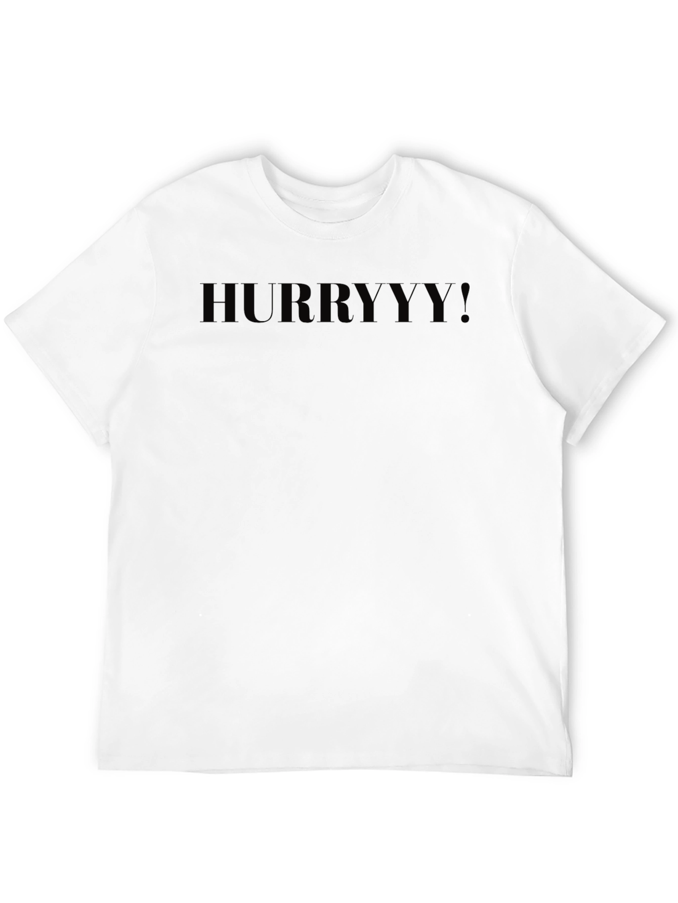 HURRYYY! Black Graphic T-Shirt - Casual Wear