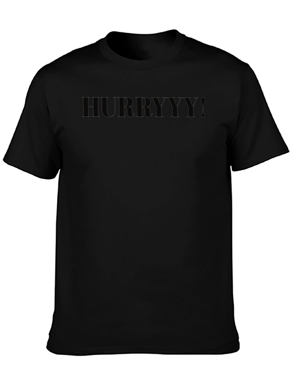 HURRYYY! Black Graphic T-Shirt - Casual Wear