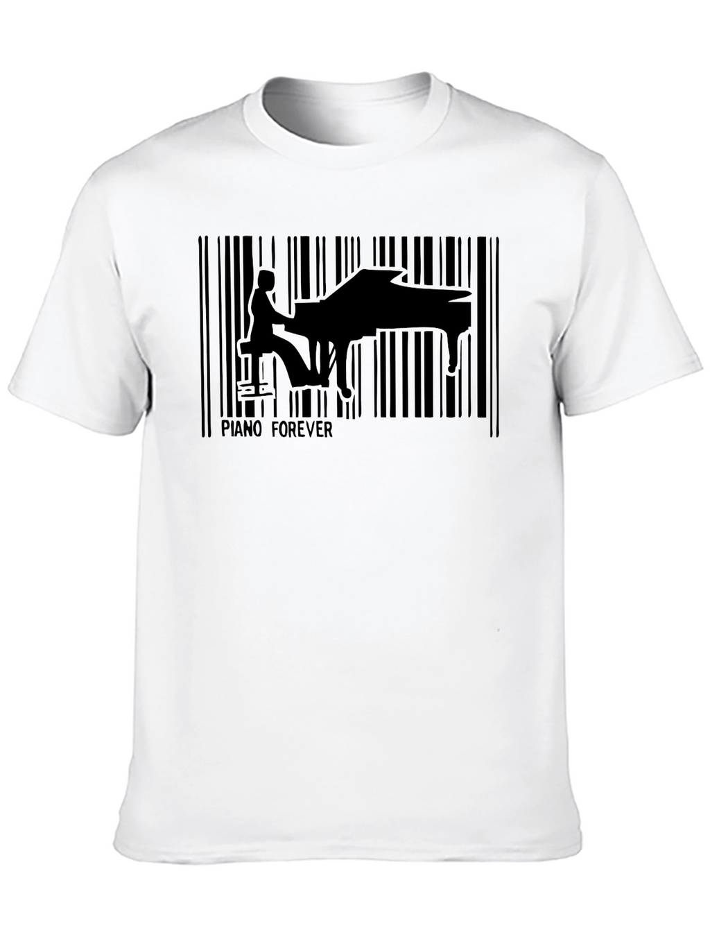 Piano Forever Black Barcode T-Shirt