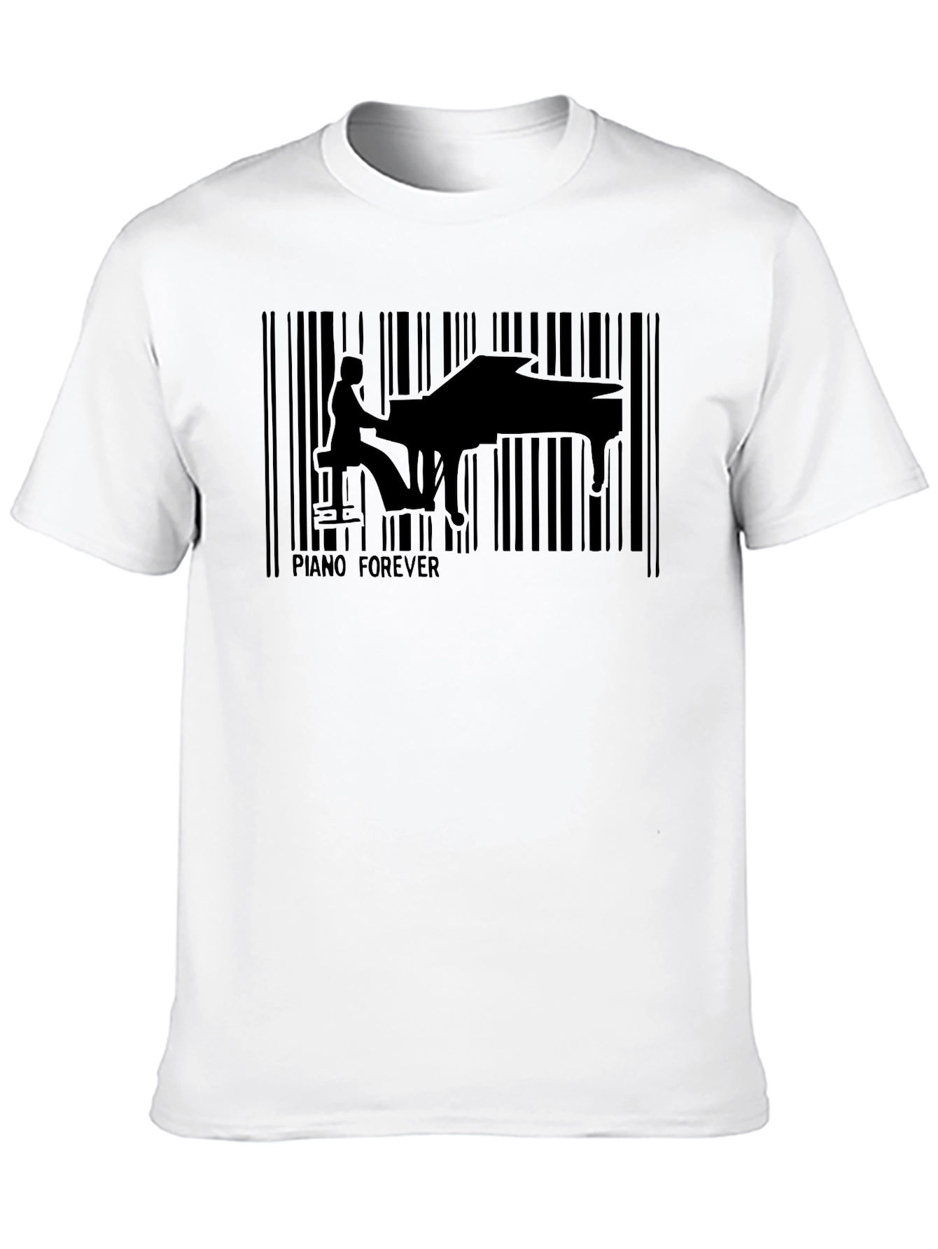 Piano Forever Black Barcode T-Shirt