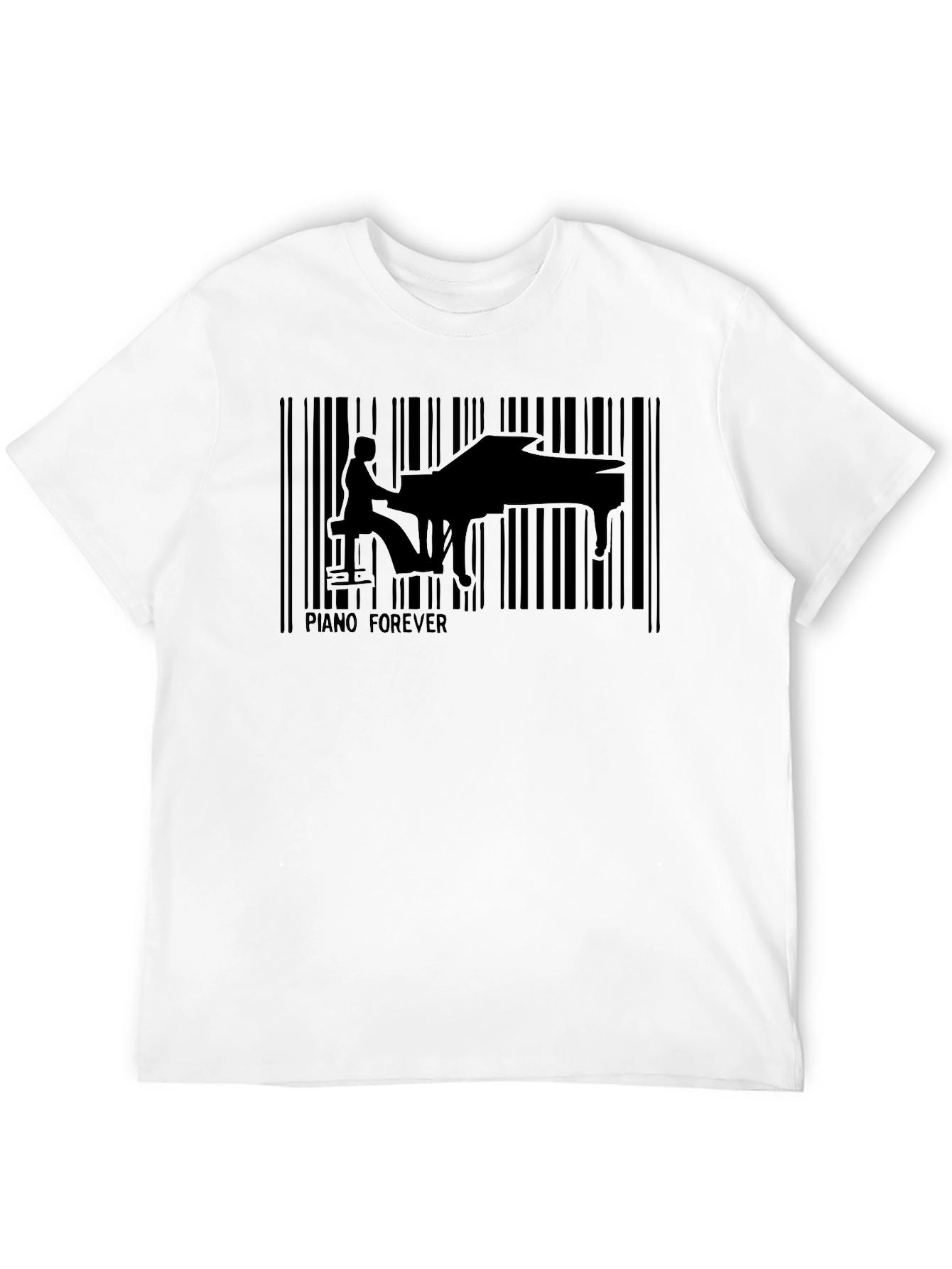 Piano Forever Black Barcode T-Shirt