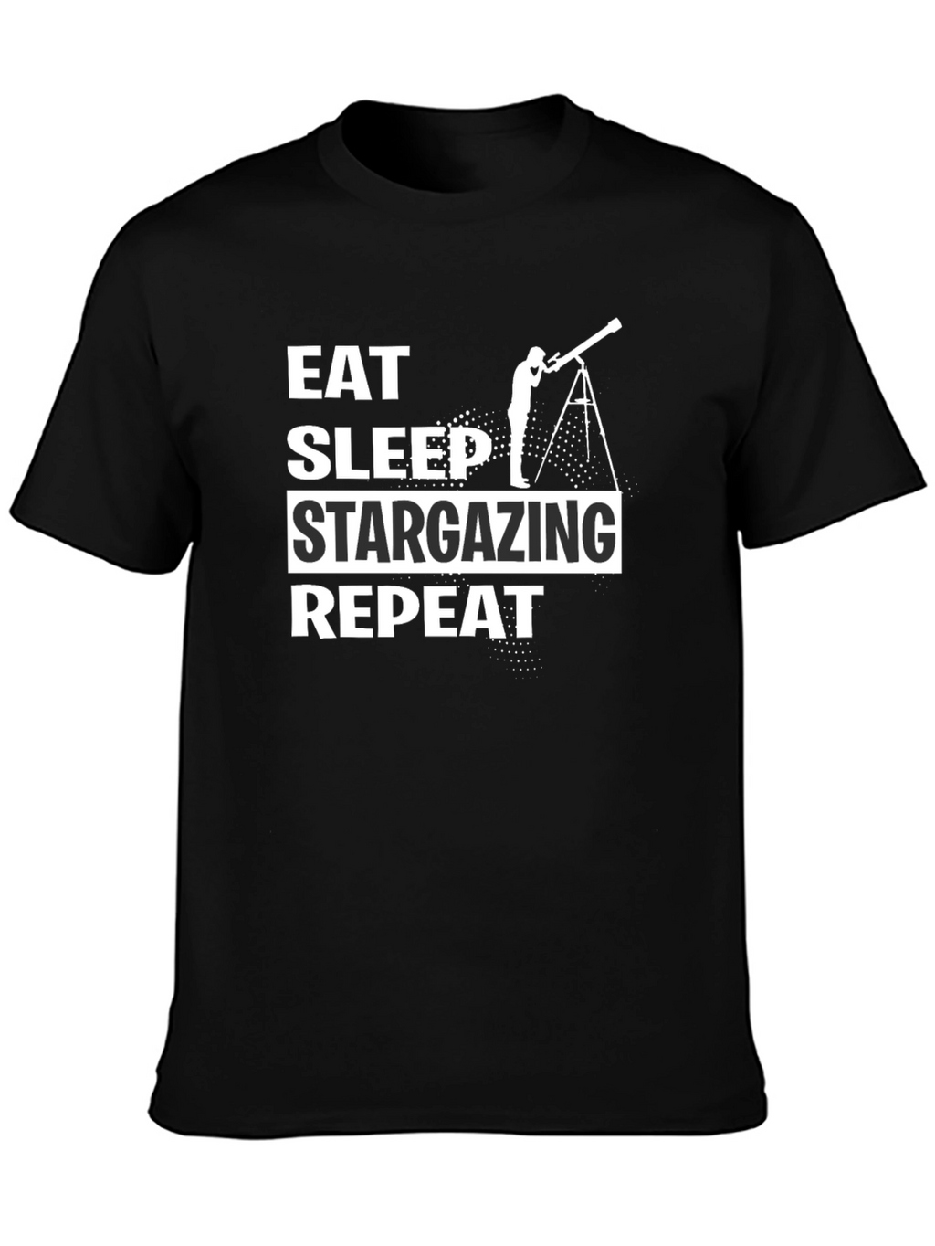 Eat Sleep Stargazing Repeat Black T-Shirt