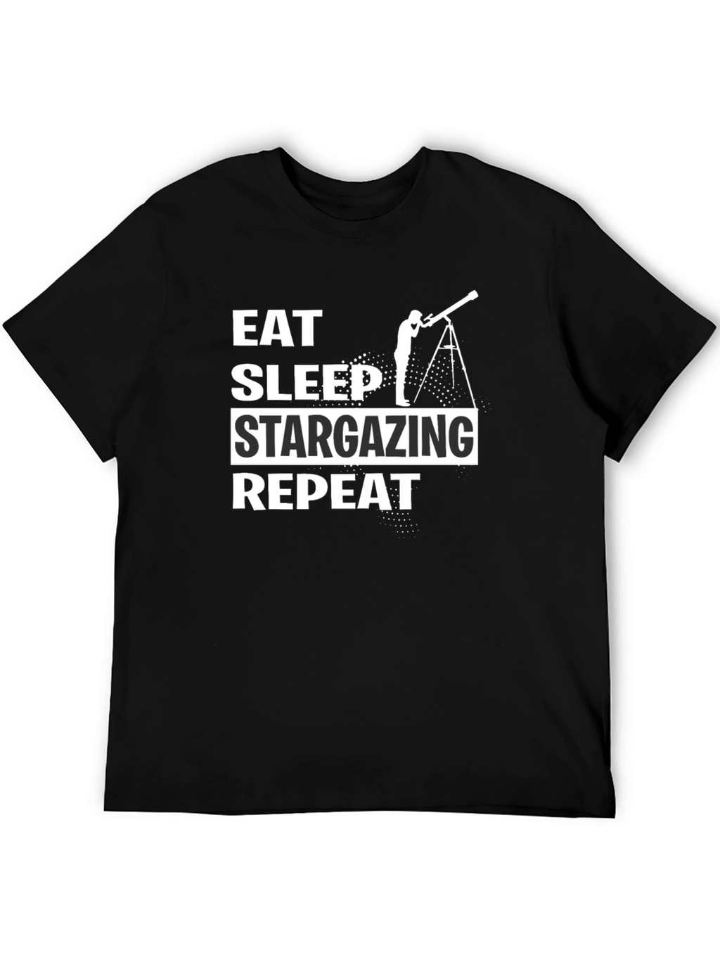 Eat Sleep Stargazing Repeat Black T-Shirt