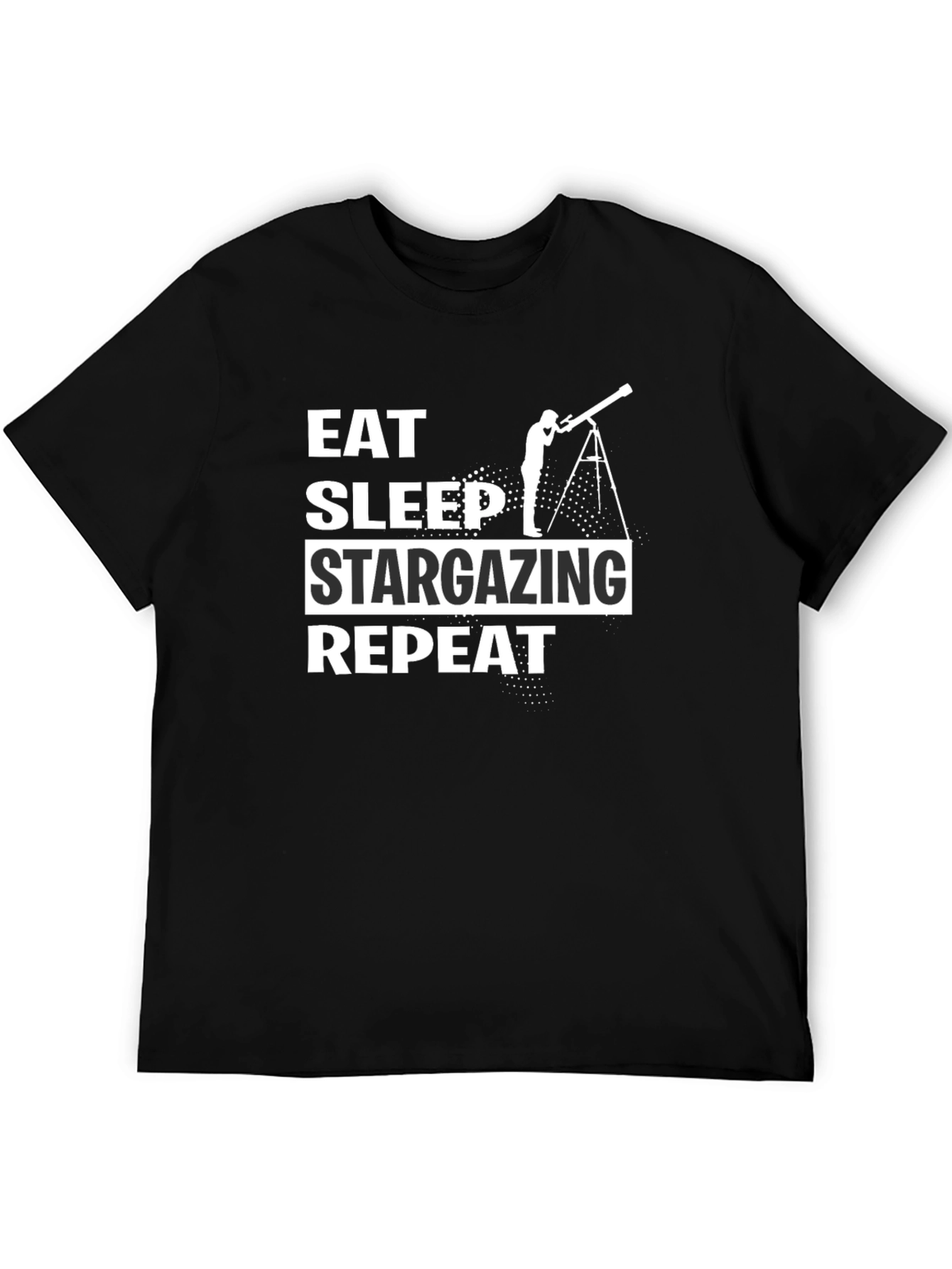 Eat Sleep Stargazing Repeat Black T-Shirt