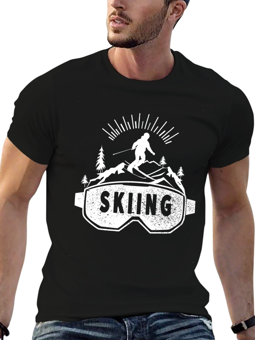 Skiing Graphic T-Shirt - Mountain Adventure Tee