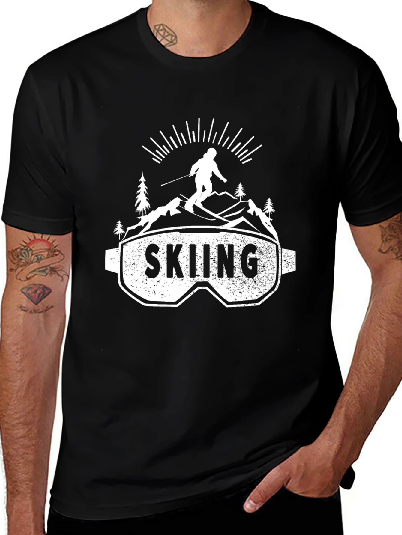 Skiing Graphic T-Shirt - Mountain Adventure Tee