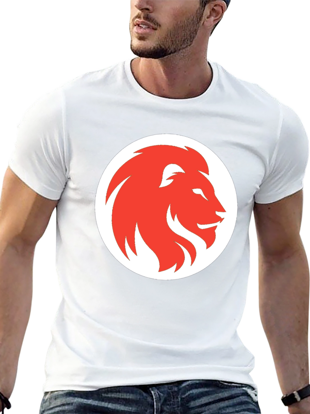 Lion Graphic Print Mens Black T-Shirt