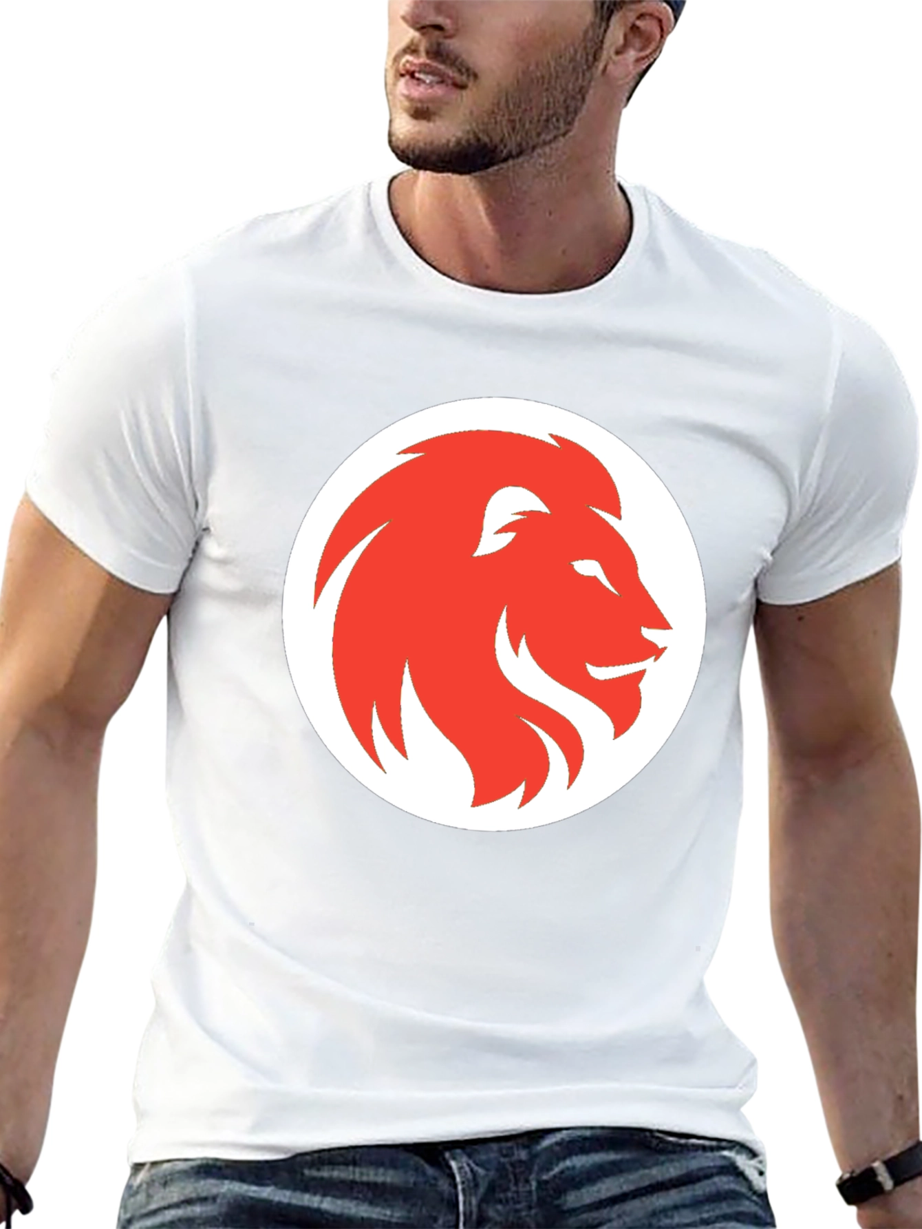 Lion Graphic Print Mens Black T-Shirt