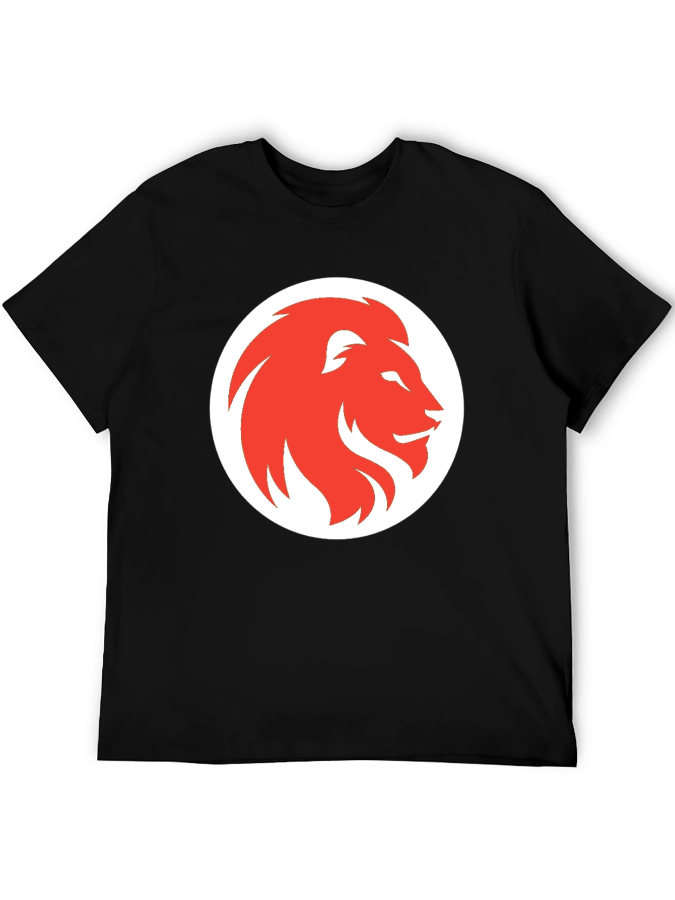 Lion Graphic Print Mens Black T-Shirt