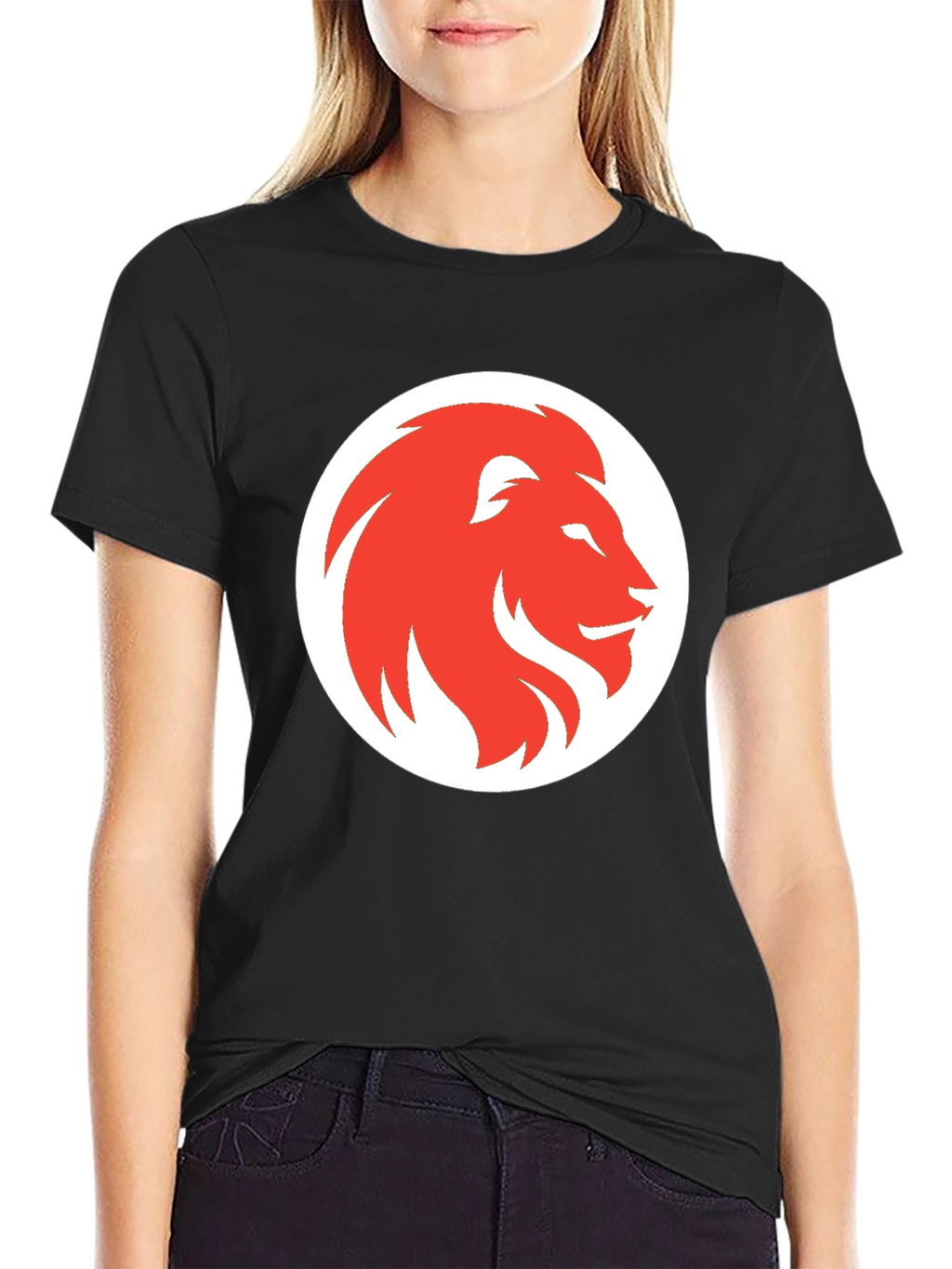Lion Graphic Print Mens Black T-Shirt